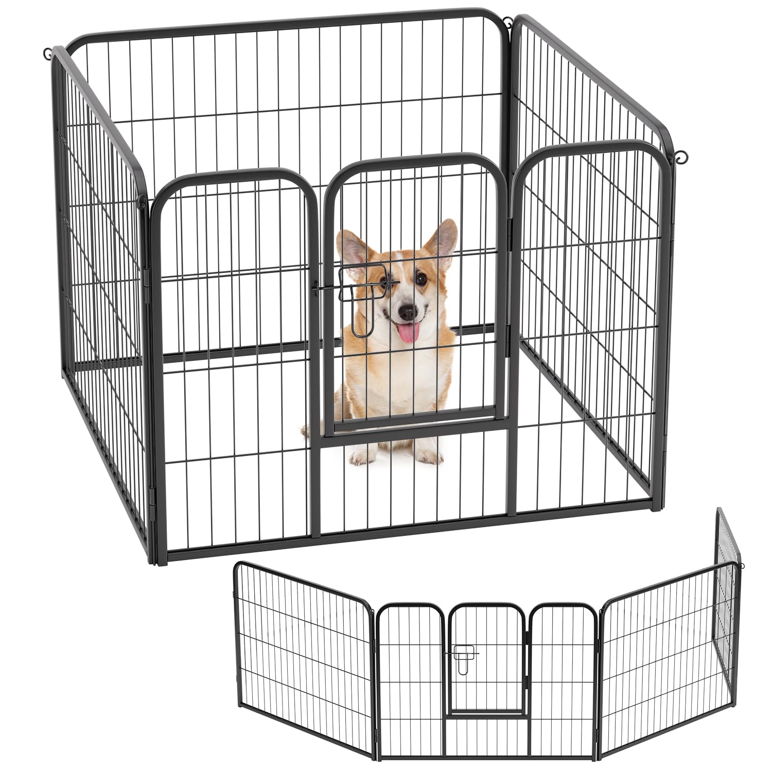 Bestpet Dog Playpen Indoor 24 Inch Height 4 Panels Dog Pen For Medium And Large Dogs, Exercise Pen Pet Dog Fence With Doors Pet 
