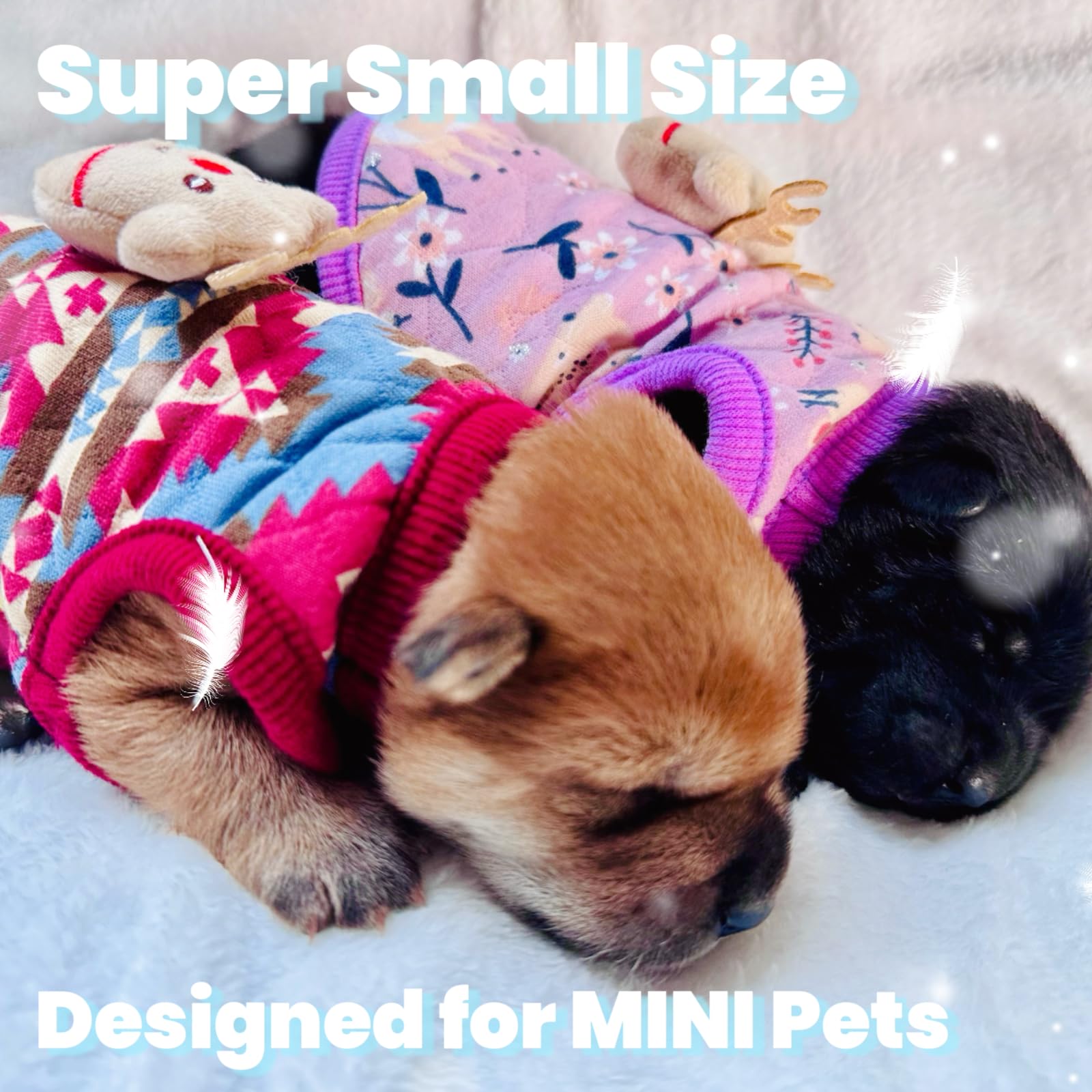 Yorkiegogo 2-Piece Tiny Pet Clothes, Ultra Soft Sweater Shirts For Newborn/Teacup Cats & Dogs (E.G., Chihuahuas, Yorkies, Miniat