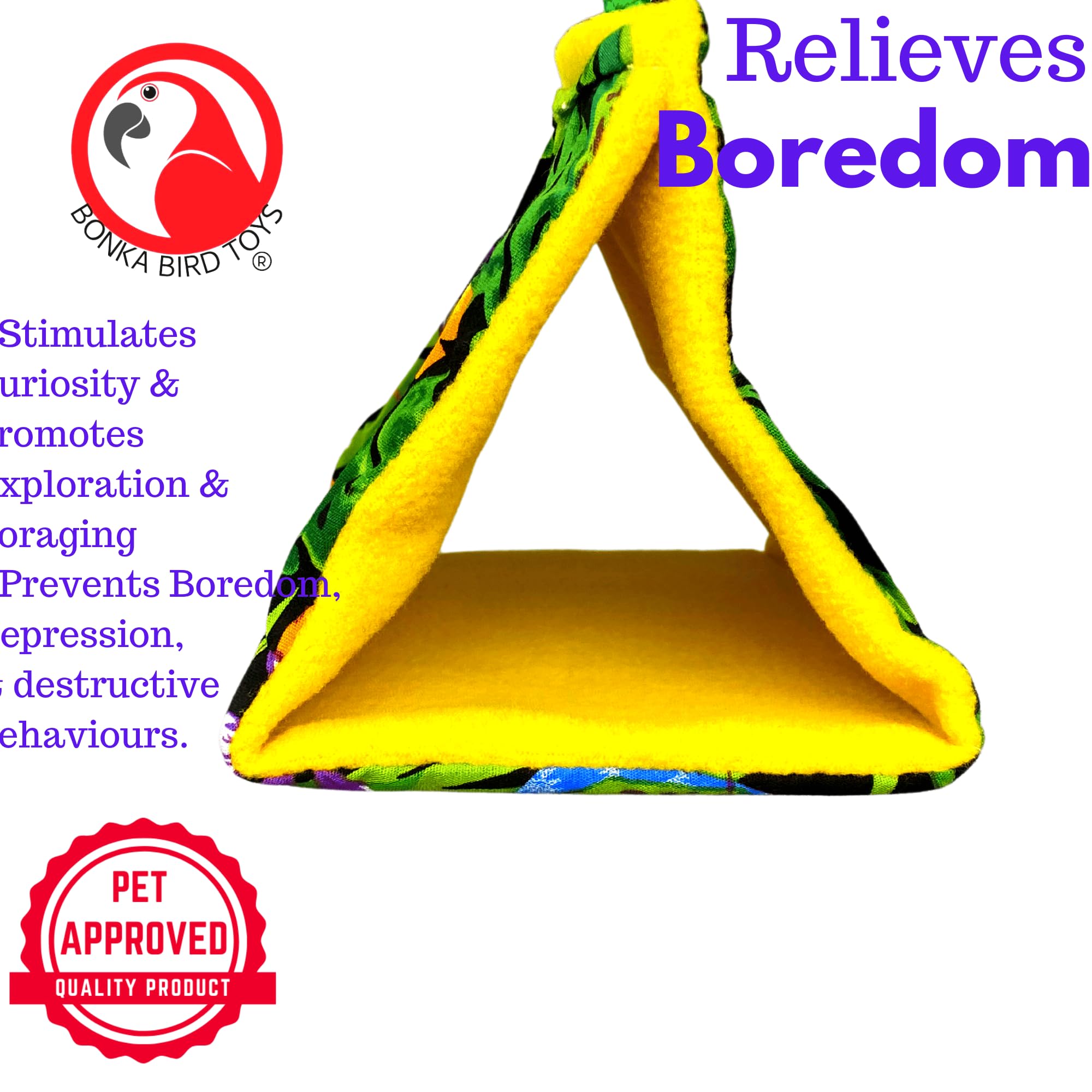 1689 Small Bonka Happy Hut Bonka Bird Toys Fabric Soft Colorful Parrotlet Budgie Cockatiel Parakeet