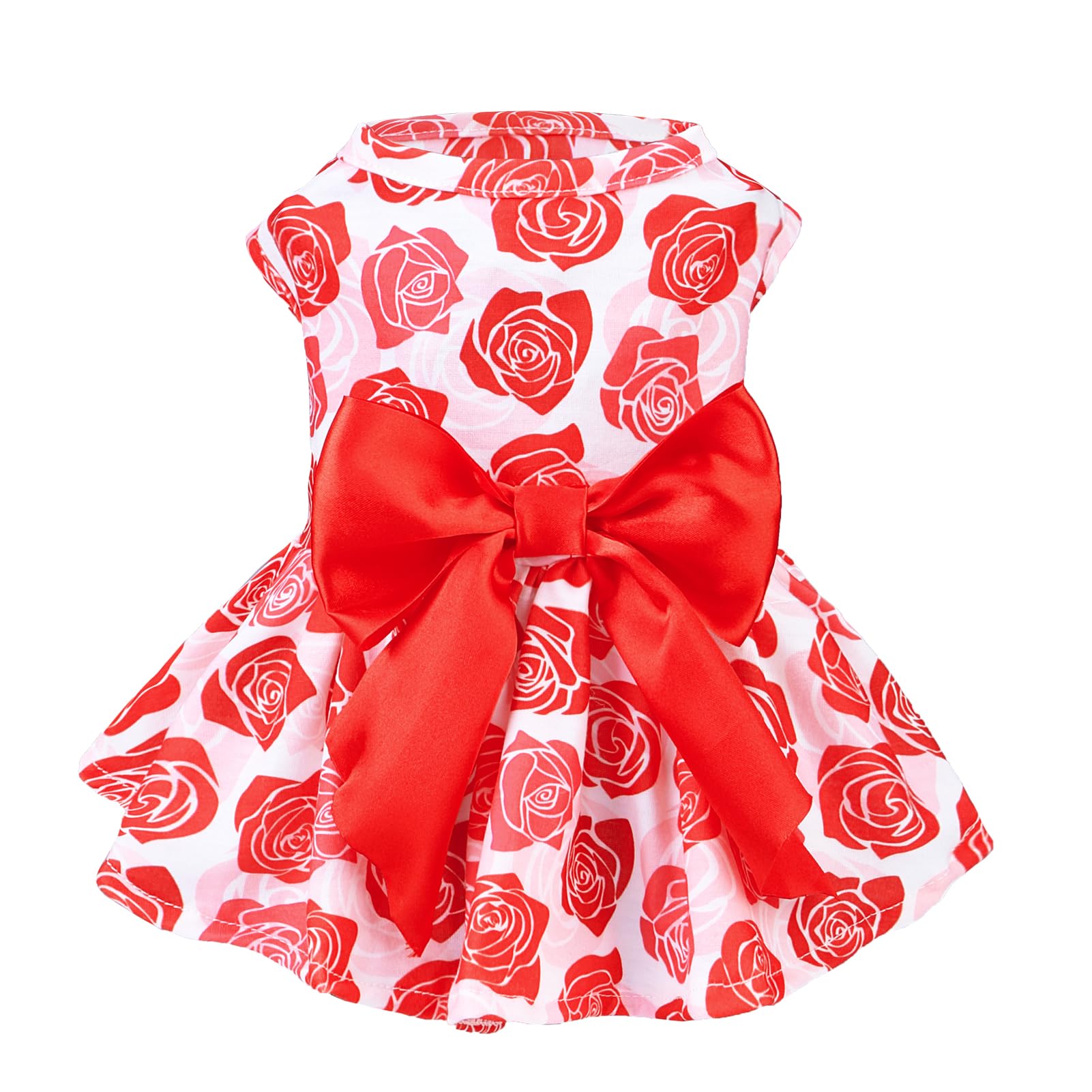 Pupteck Dog Wedding Dress Outfit Puppy Cute Small Dogs Clothes,Rose,S