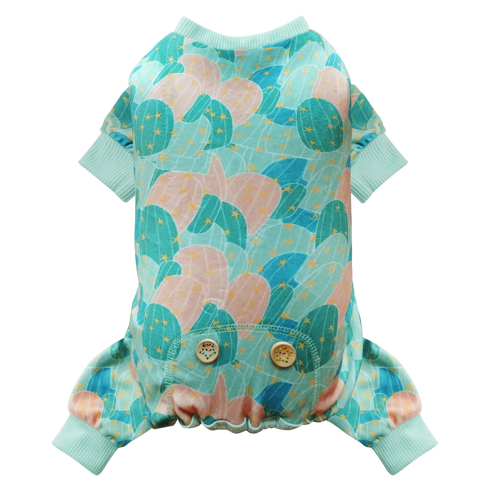 Kyeese Dog Pajamas Cactus Dog Surgery Recovery Suit Dog Clothes Stretchy Cat Clothes Dog Body Suits After Surgery Dog Coat Dog P