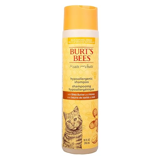 Burt's Bees for Pets Hypoallergenic Cat Shampoo with Shea Butter & Honey, 10 oz - Gentle Formula for Itchy Skin, 99.7% Natural Origin