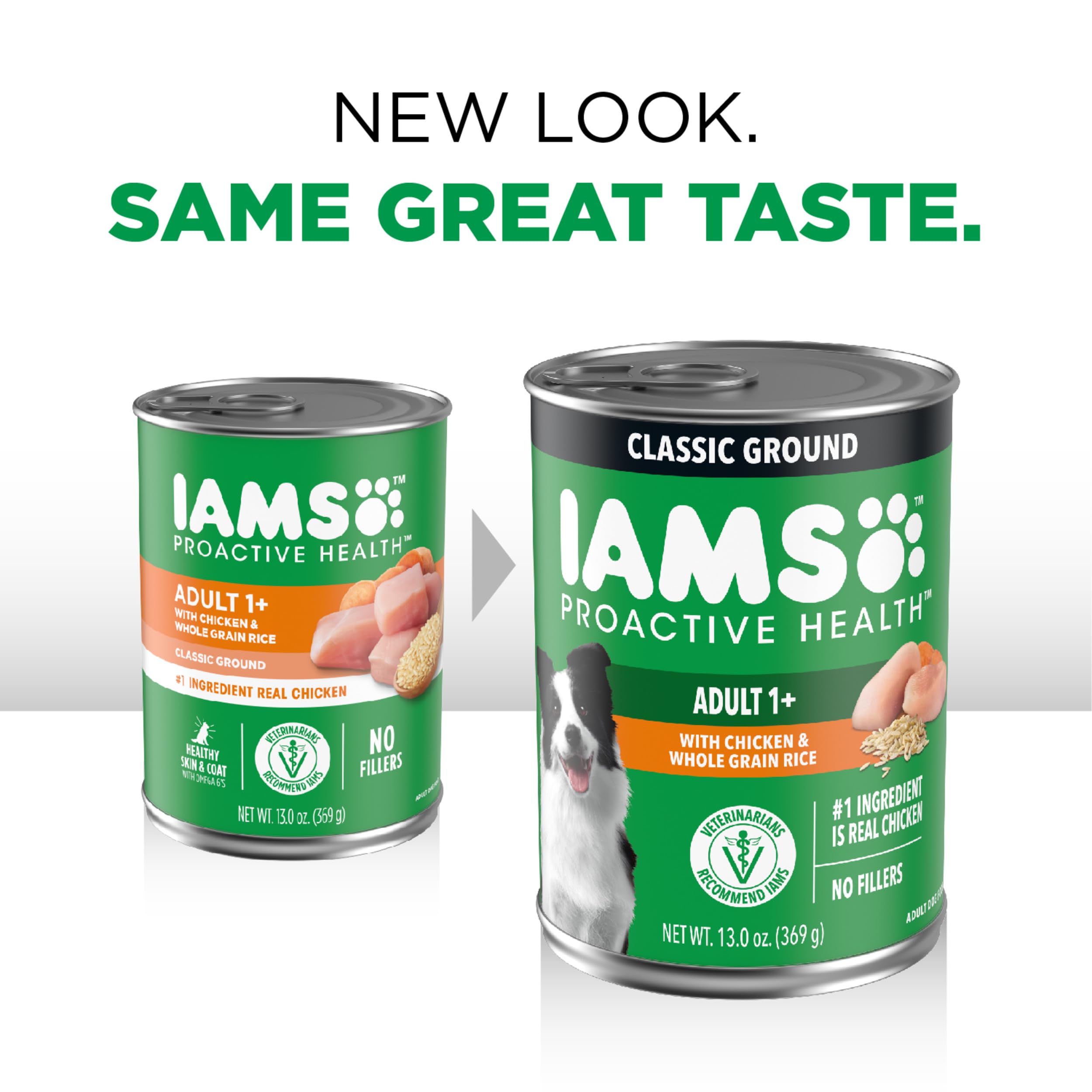 IAMS Proactive Health Adult Wet Dog Food Classic Ground with Chicken and Rice, 13 oz. Cans, Pack of 12