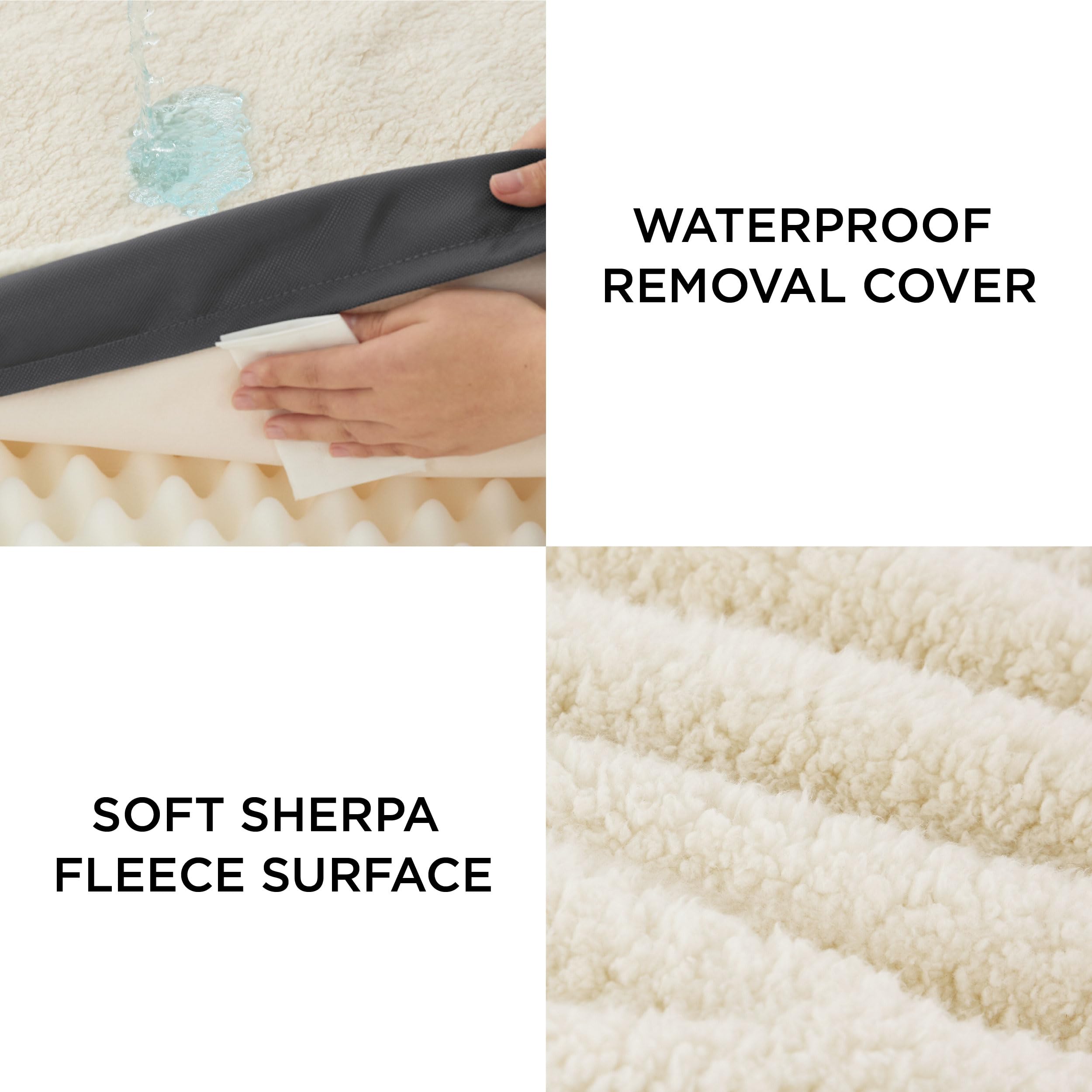 Bedsure Dog Bed for Small Dogs - Orthopedic Waterproof Puppy Beds with Removable Washable Cover, Egg Crate Foam Pet Mat, Suitabl
