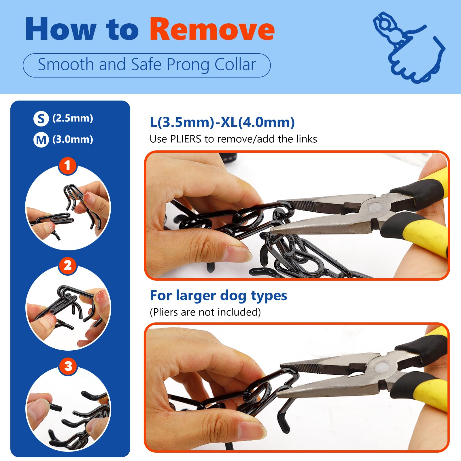 Supet No Pull Dog Training Collar, Adjustable Dog Training Collar With Buckle For Small Medium Large Dogs(Packed With One Extra