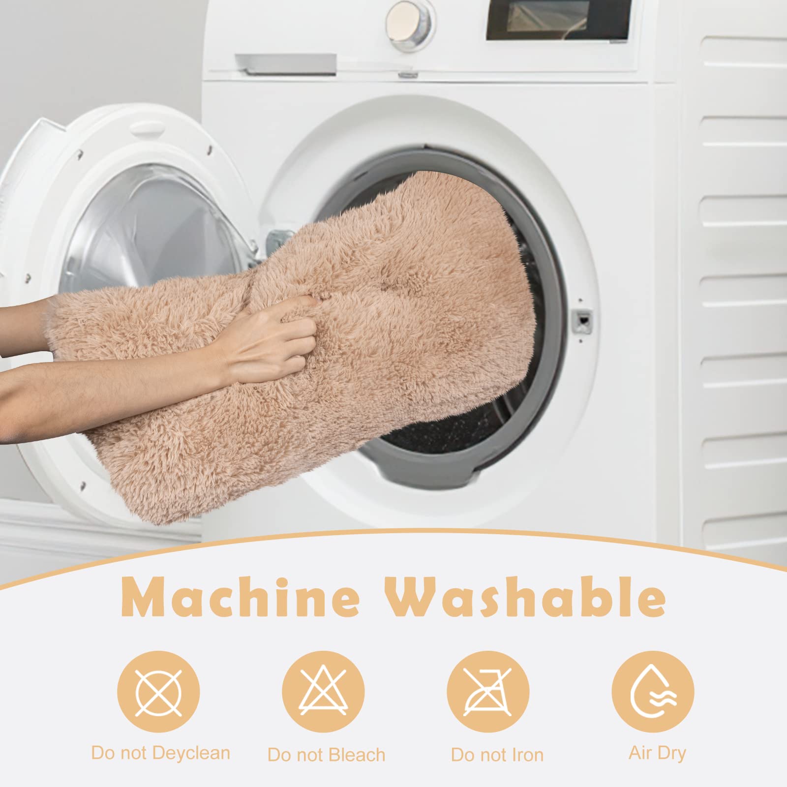 Joejoy Large Dog Bed Crate Pad, Ultra Soft Calming Dog Crate Bed Washable Anti-Slip Kennel Crate Mat For Extra Large Medium Small Dogs, Dog Mats For Sleeping And Anti Anxiety,40' X 27', Beige