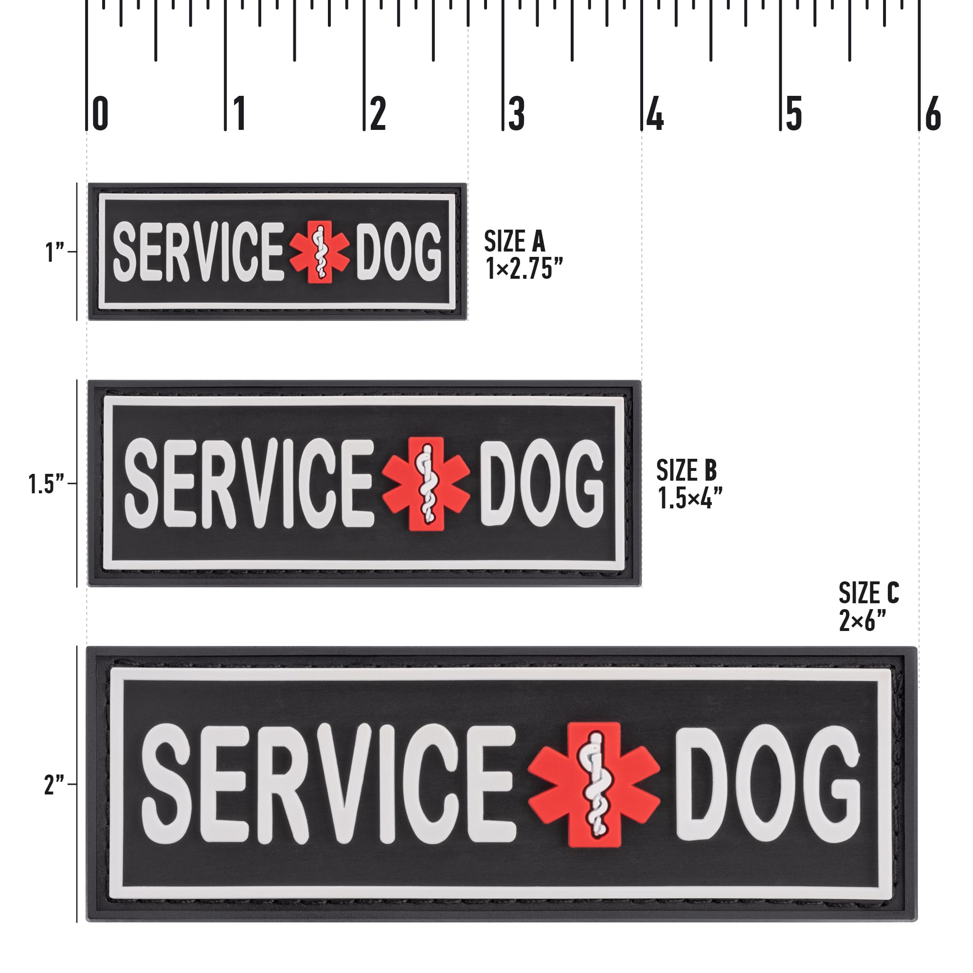 Dogline Service Dog Patch For Harness And Vest Removable 3D Rubber Patches Hook Backing For Small Or Large Working Dogs