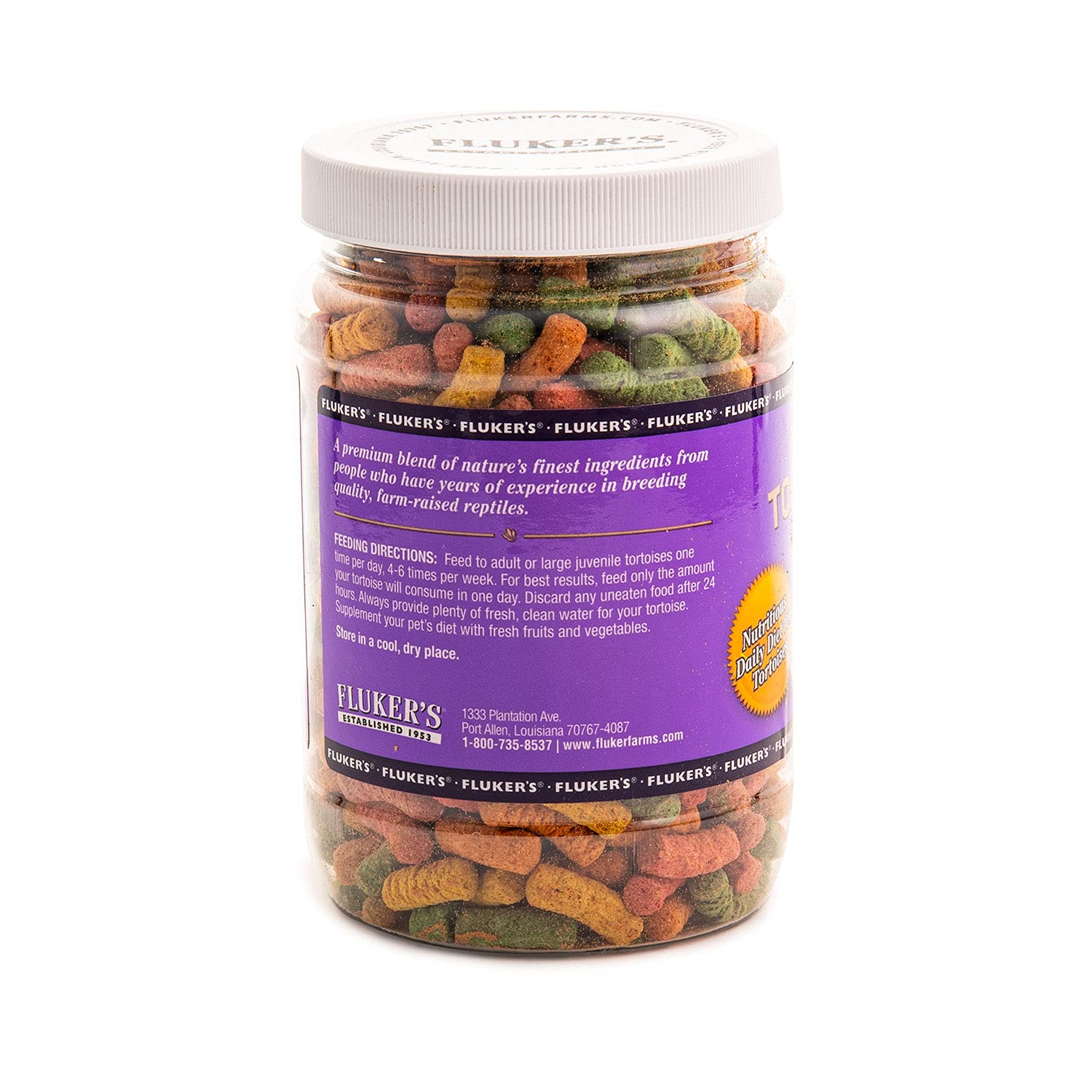 Flukers Tortoise Diet, Large Pellet Food - Land Turtle Formula, 10oz