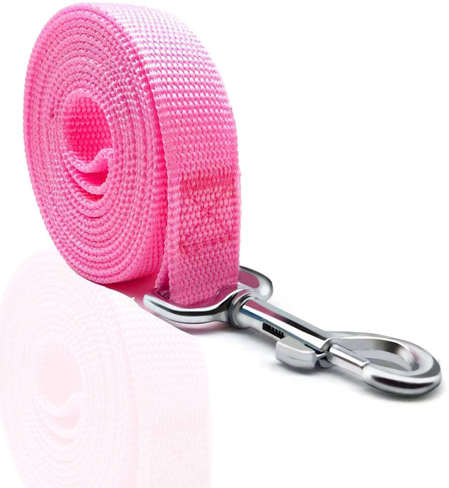 Nylon Dog Leash 8 Feet Long, Walking Training Dog Leashes For Medium Large Dogs(1'' X 8 Ft, Pink)