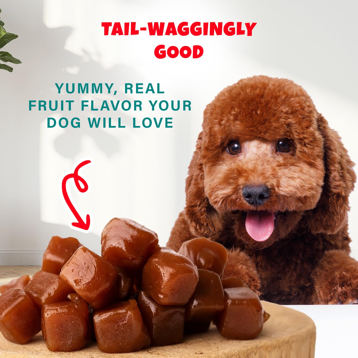 PETIPET Bananas+Strawberries Plant-Based Fruit Dog Treats - Strawberry, Apple, Banana Soft & Chewy Treats - Healthy, Vegetarian,