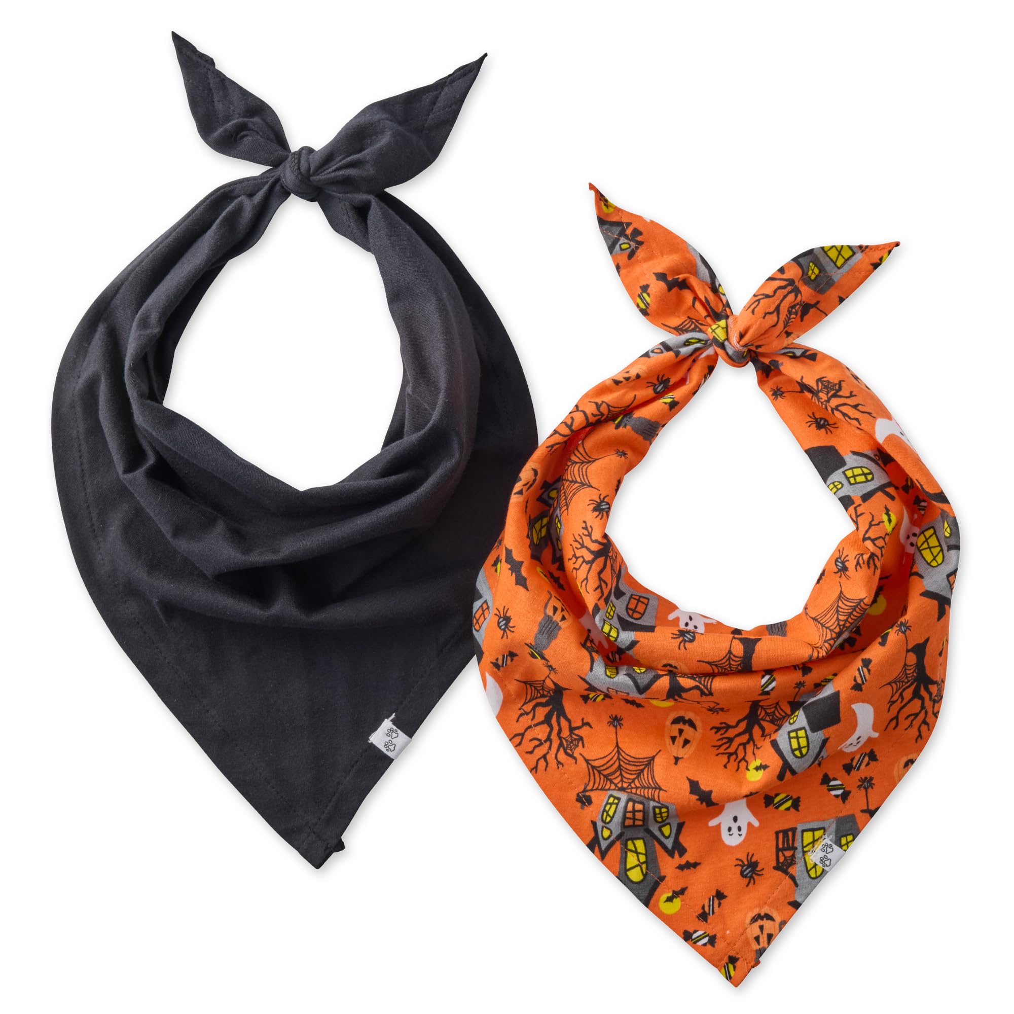 Pet Passion Multipack 100% Organic Cotton Pet Bandanas For Small, Medium And Large Dogs, Spooky, X-Small/Small