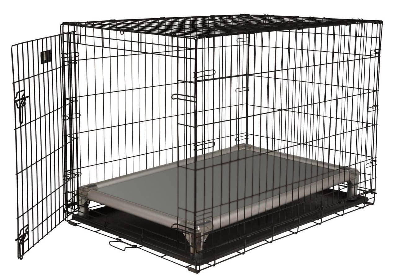 Kuranda Chewproof Crate Bed - Silver Aluminum - 40'' x 25'' - Vinyl - Smoke
