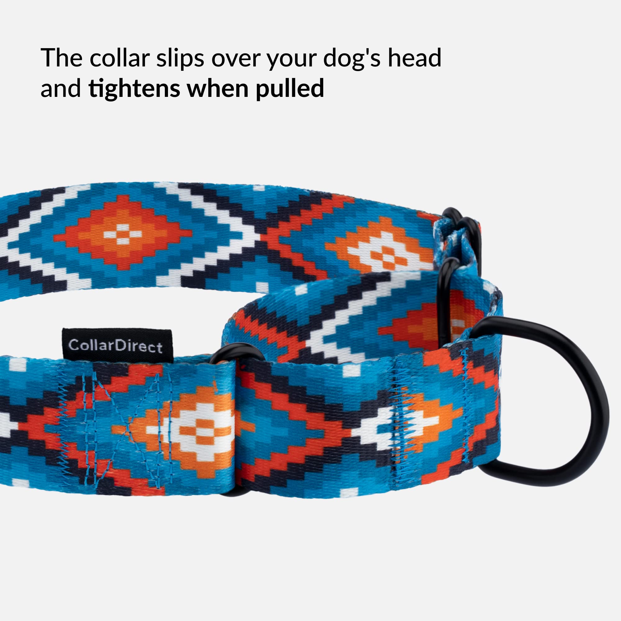 Collardirect Martingale Dog Collar Nylon Safety Training Tribal Pattern Adjustable Heavy Duty Collars For Dogs Medium Large (Pattern 3, Large, Neck Size 15'-20')