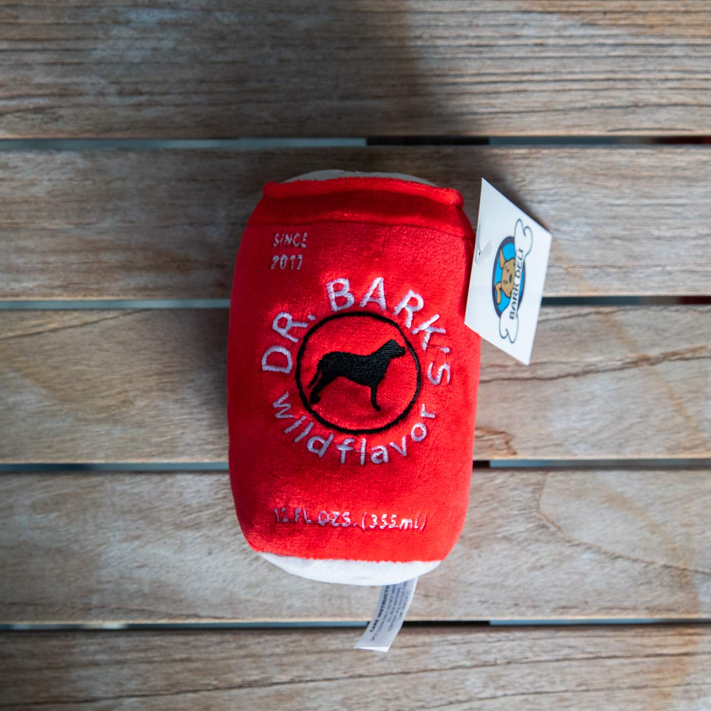 BARK DELI Dr. Barks Soda Dog Toy, Great for Small and Medium Dogs Pets, Squeaky Fun