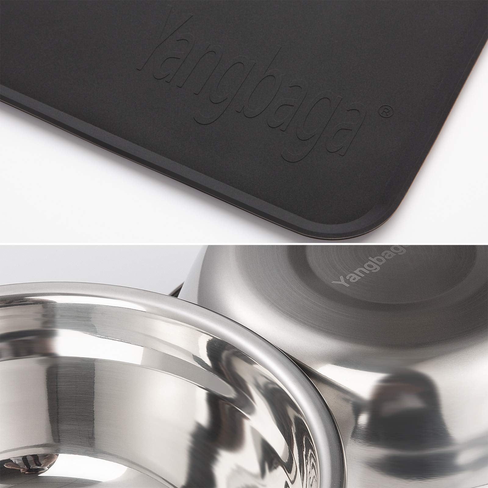 Yangbaga Elevated Dog Bowls, Raised Dog Feeding Station with 2 Bowls, Easy to Clean