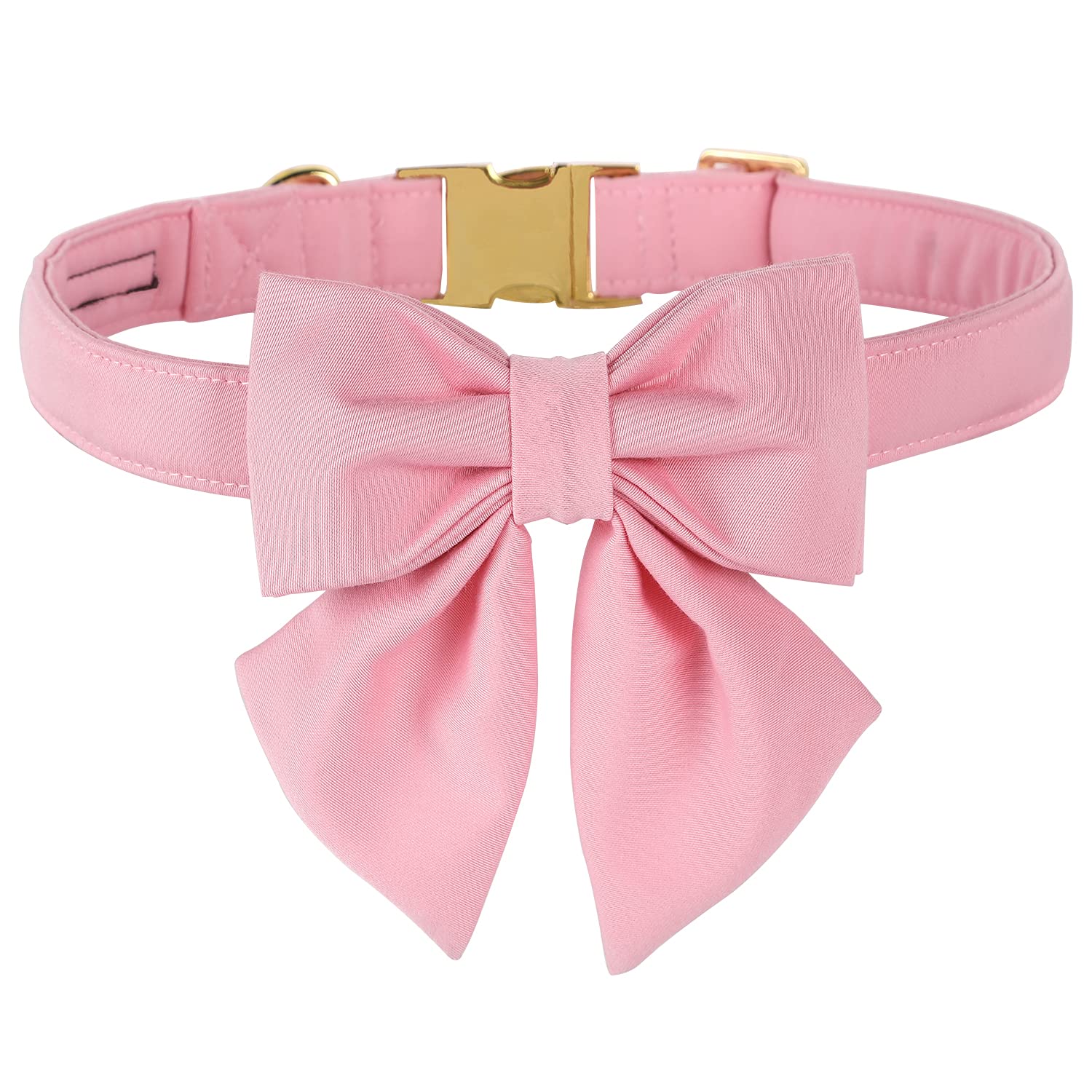 Maca Bates Dog Collar With Pink Bow Bowtie For Dogs Solid Colors Sailor Bow Tie Adjustable Breakaway Girly Cherry Collars Birthd