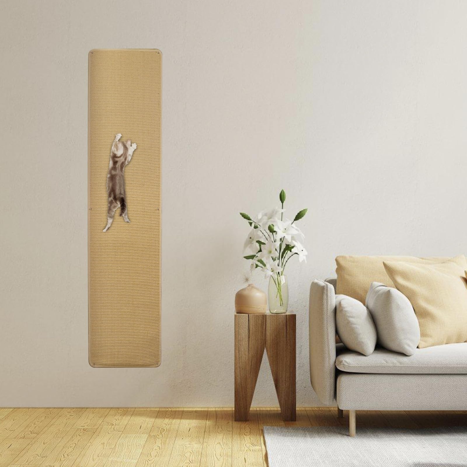 Amfiyq 71X 16 Cat Climbing Wall, Extra Large Cat Wall Furniture, Cat Climbing Wall Scratcher, Cat Carpet, Couch Sofa Protect