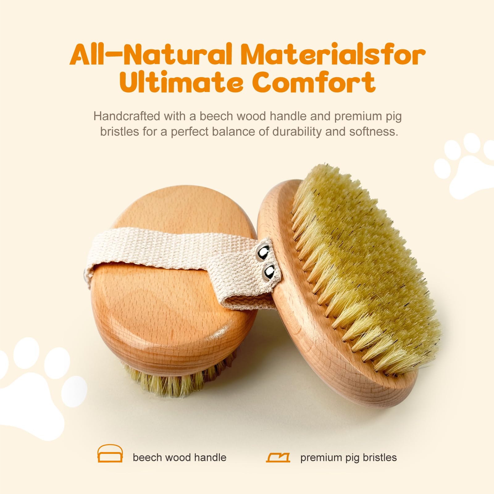 MLQGKUZ Dog Brush - Professional Boar Bristle for Short-Haired Dogs, Red, Non-Slip Grip, Reduces Shedding