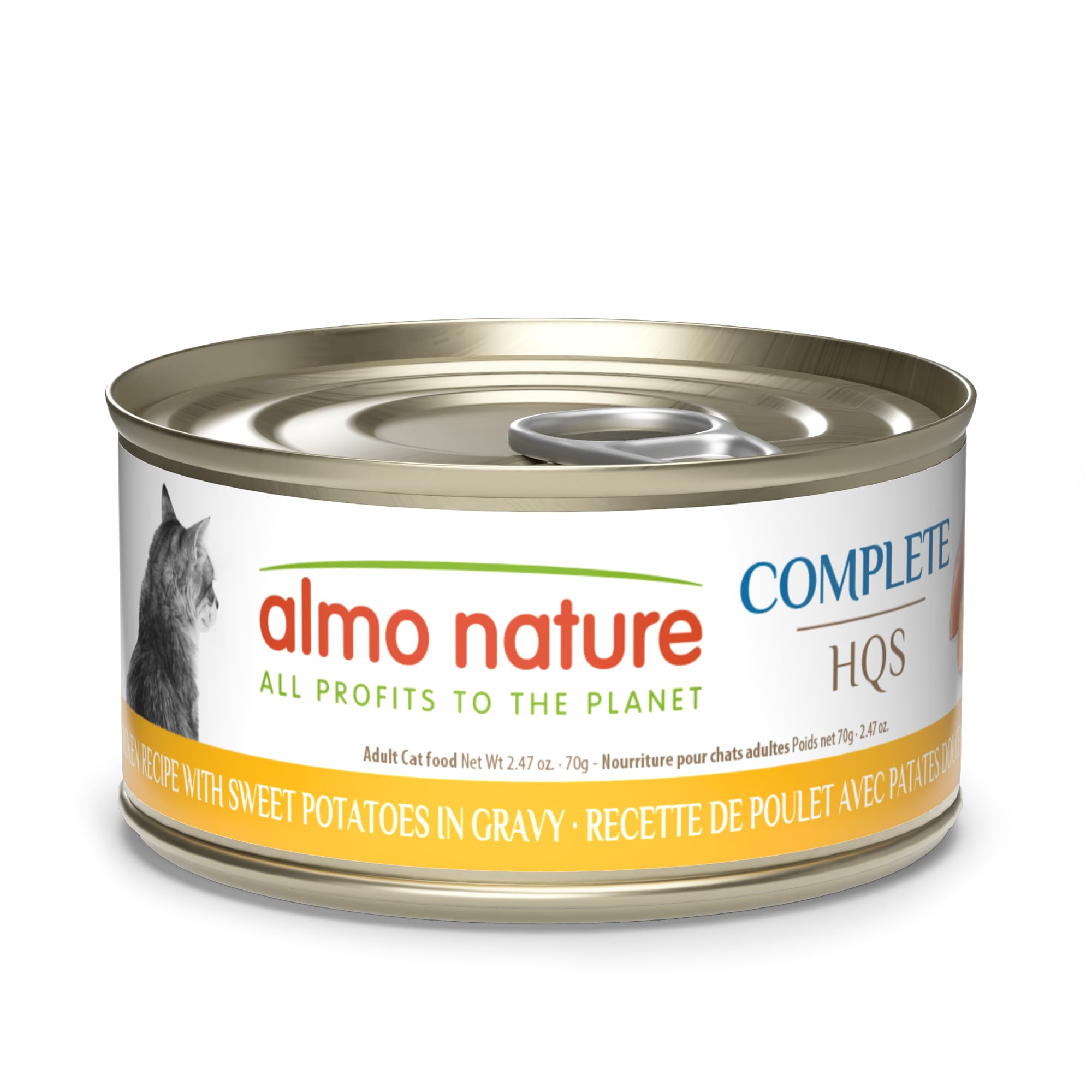 almo nature HQS Complete CAT Wet Cat Food Chicken Recipe with Sweet Potatoes in Gravy - Grain-Free Cat Food Canned, 2.47 oz (Pac