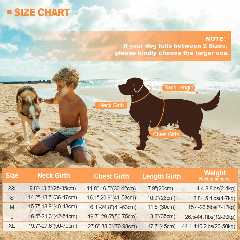 Emust Dog Life Jacket, Ripstop Dog Lifesaver Vests With Rescue Handle For Small Medium And Large Dogs, Pet Safety Swimsuit Prese