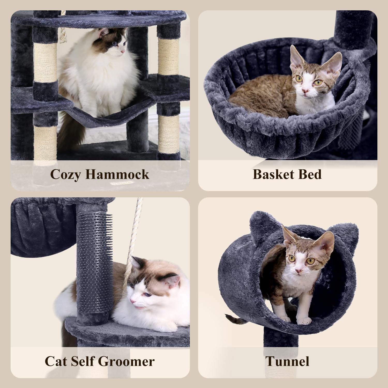 Globlazer C81 Artistic Curved Cat Tower For Small Cats(Under 12 Lbs), 81-Inch Slim Design Cat Tree With Space-Saving Design, Ind