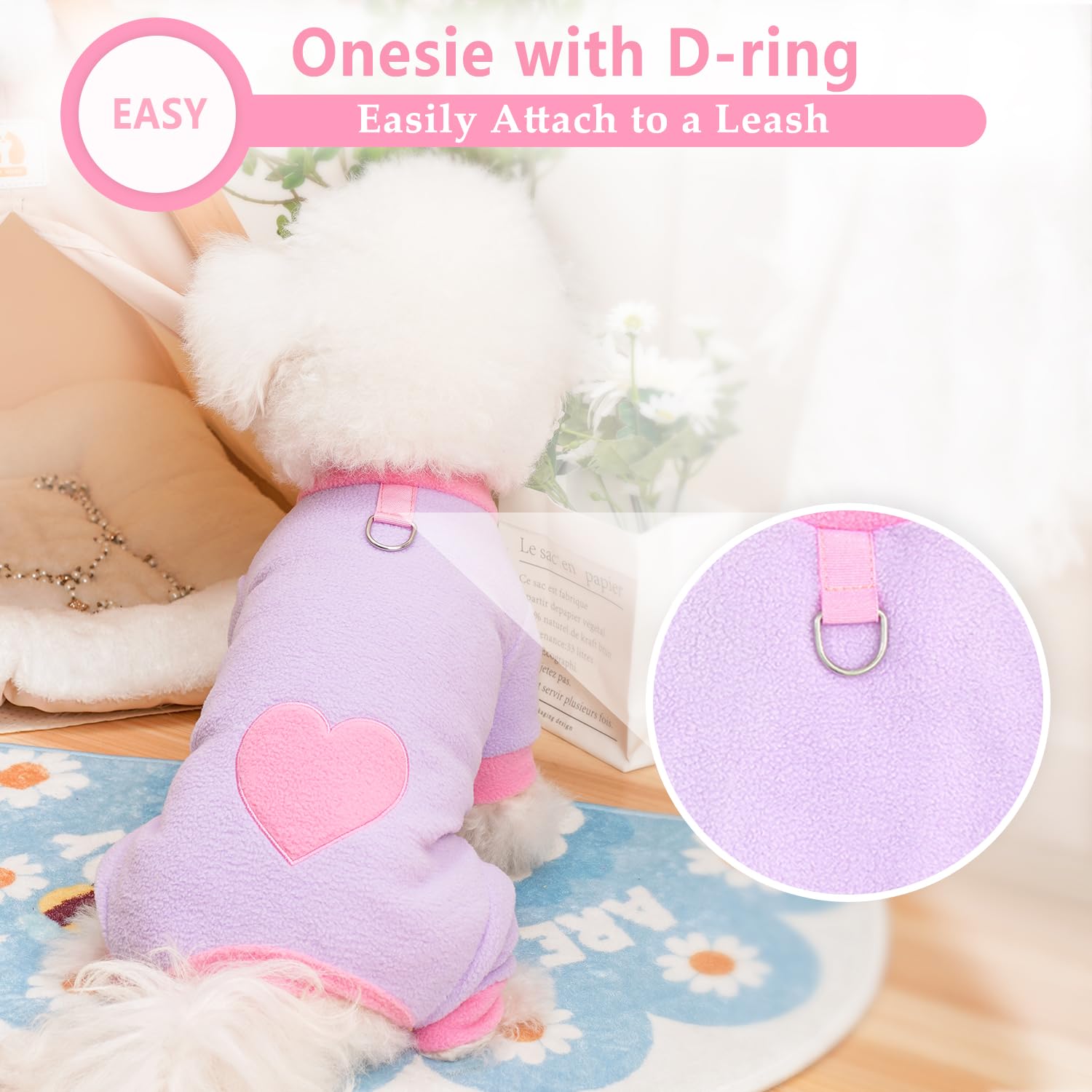 Puppy Pajamas Small Dog Sweater, Winter Warm Puppy Clothes Cute Dog Pjs Puppy Sweaters For Small Dogs Girl Thick Soft Small Dog