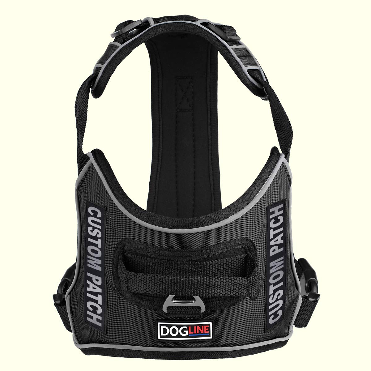 Dogline Quest No-Pull Dog Harness With Custom Reflective Removable Patches Soft Comfortable Dog Vest With Quick Release Dual Buc