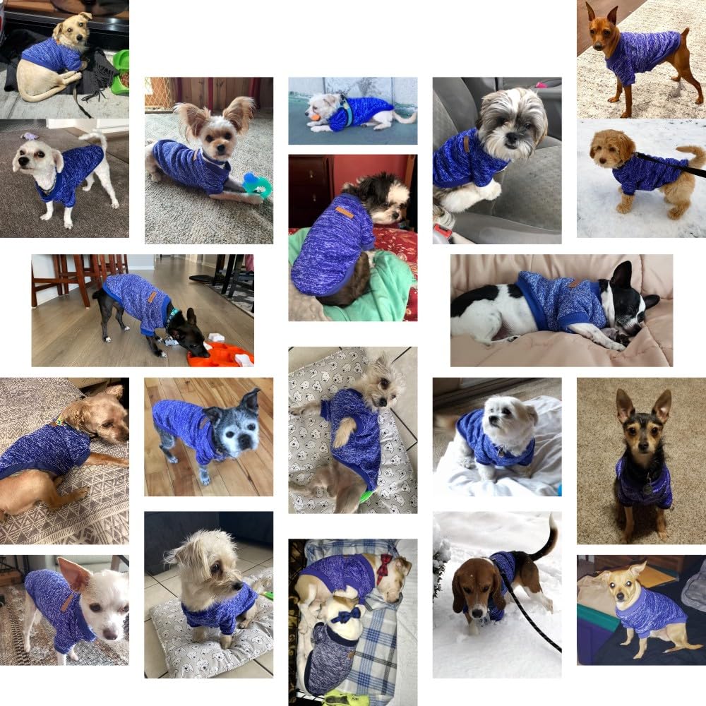 Chborless Pet Dog Classic Knitwear Sweater Warm Winter Puppy Pet Coat Soft Sweater Clothing For Small Dogs (Xs, Dark Blue)