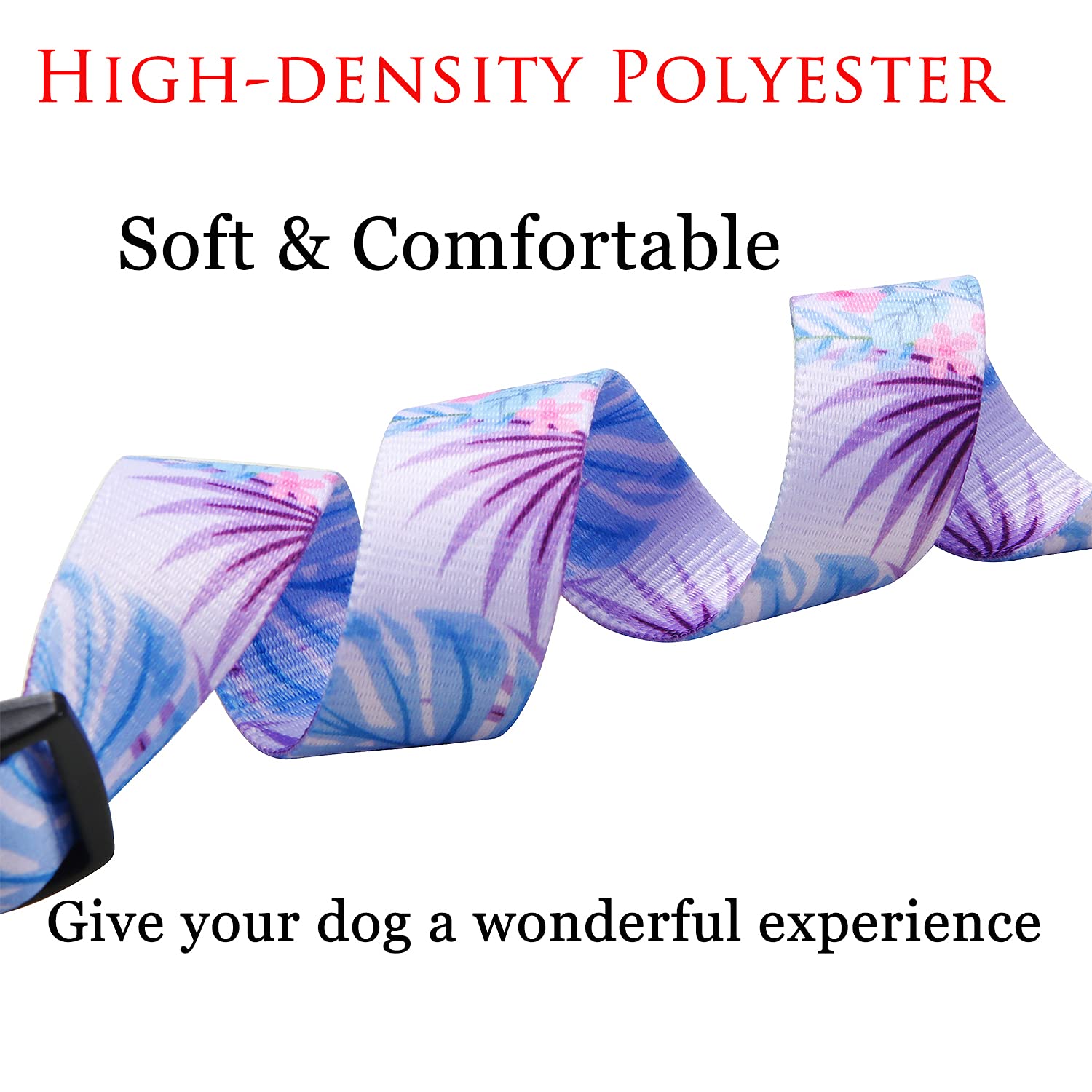 Mihqy Dog Collar With Bohemia Floral Tribal Geometric Patterns - Soft Ethnic Style Collar Adjustable For Small Medium Large Dogs (Purple Flower, S)