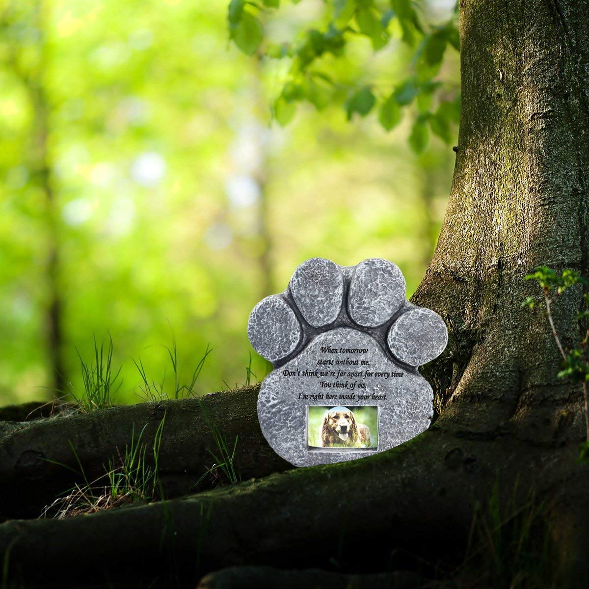 Mochiglory Paw Print Pet Memorial Stone Puppy Tombstone Indoor Outdoor Dog Or Cat Grave Loss Of Pet'S Final Resting Peace