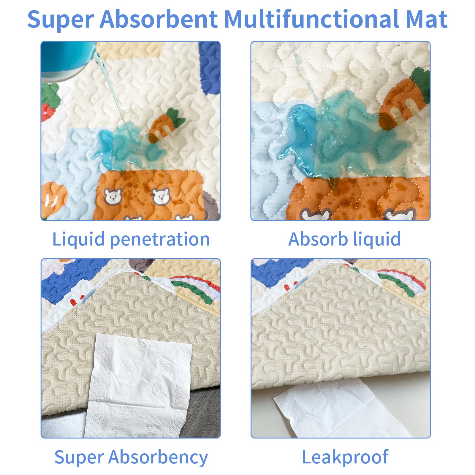 Dog Playpen Mat Crate Mat Puppy Pads, Lovely Dog Crate Pad, Anti-Slip Bottom,[Playpen Not Included !!!] Waterproof Reusable Whel