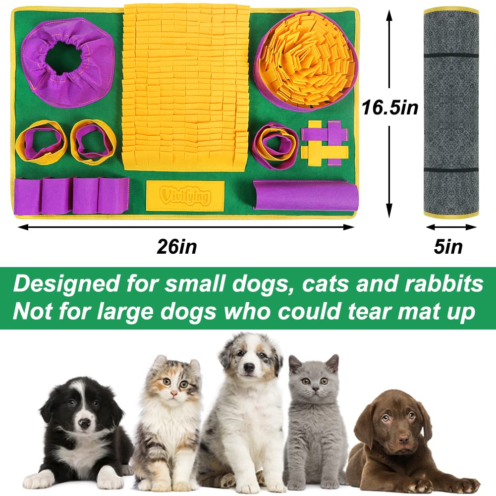 Vivifying Snuffle Mat for Dogs, Interactive Dog Puzzle Toys for Boredom and Mental Stimulation, Sniff Mat Helps Small Dogs and C
