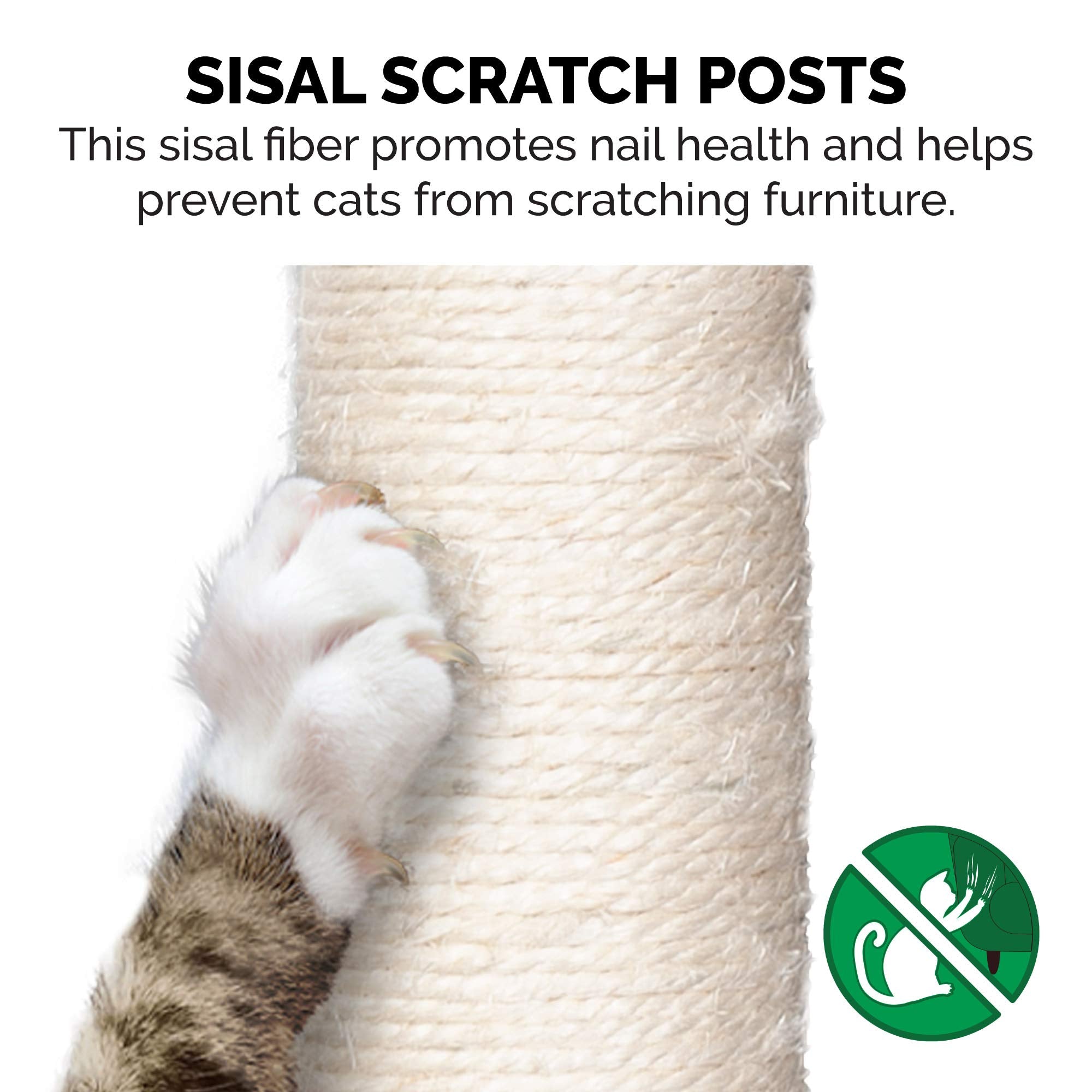 Furhaven 49.5 Tall Cat Tree for Indoor Cats, Ft. Sisal Scratching Posts, Plush Ball Toy, & Busy Box Toy - Tiger Tough Play Stair