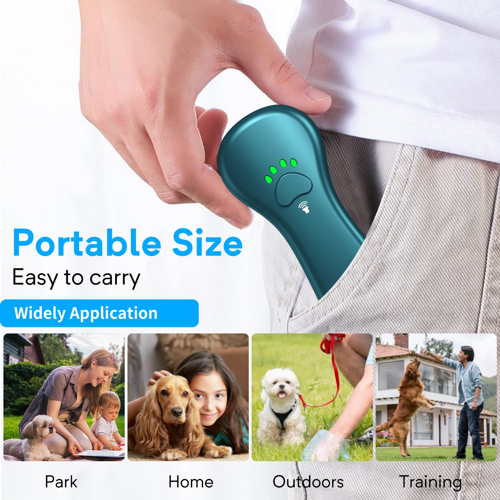 Ahwhg New Anti Barking Device,Dog Barking Control Devices,Rechargeable Ultrasonic Dog Bark Deterrent Up To 16.4 Ft Effective Con