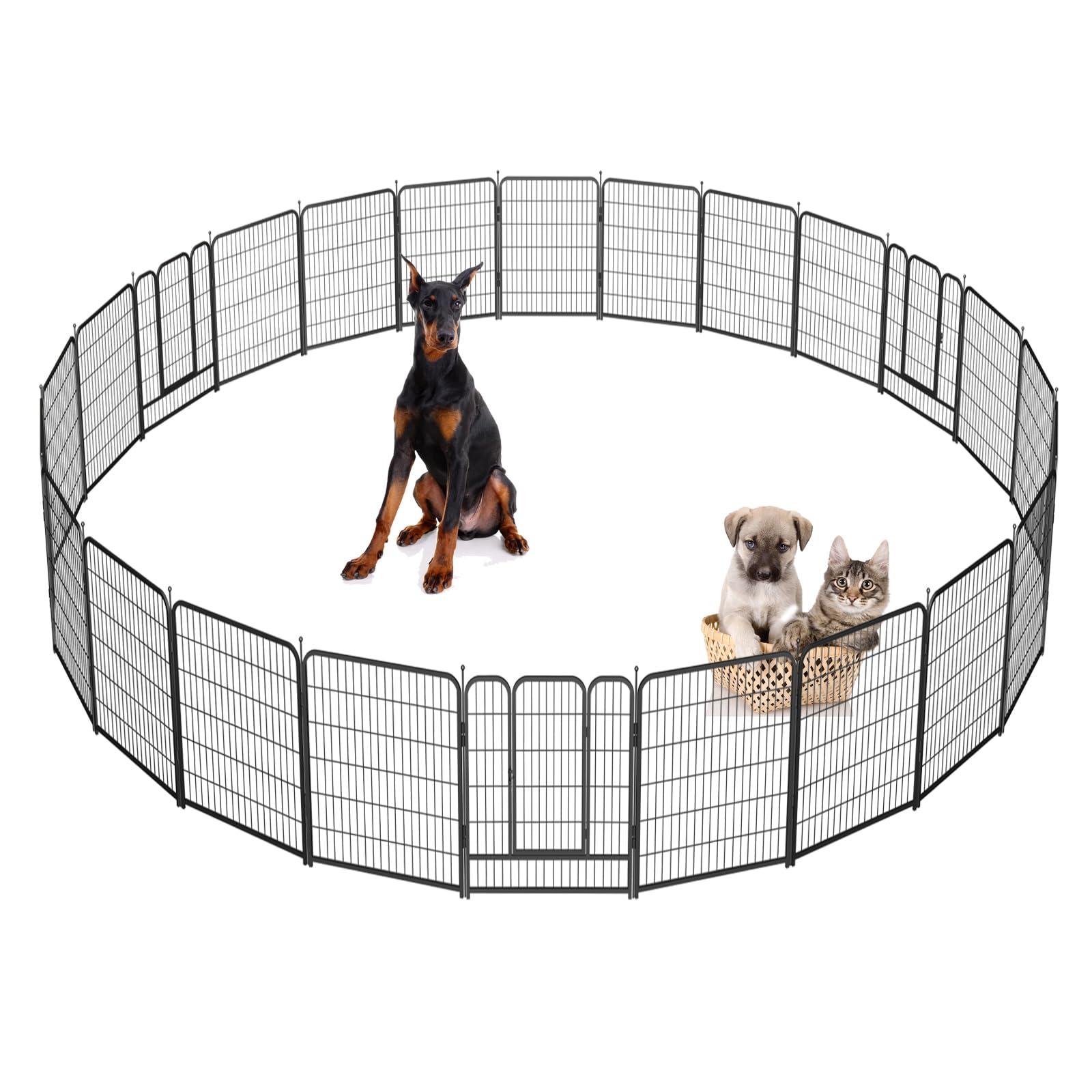 Gdkasrny Dog Playpen Portable Exercise Fence Heavy Duty Metal Pet Playpen Indoor Outdoor Pet Playpen For Small Medium Large Dogs