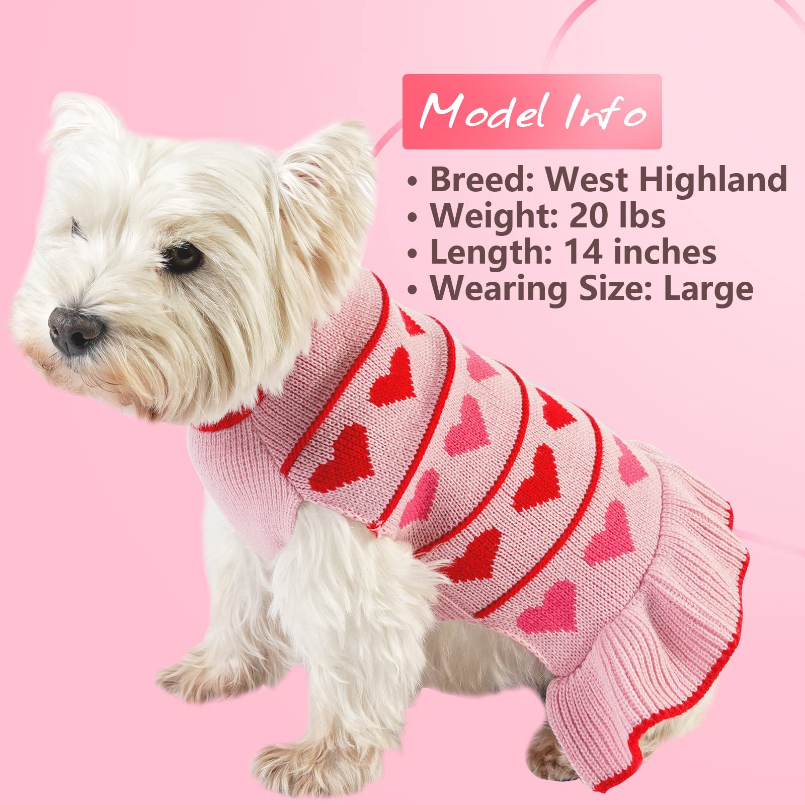 Kyeese Dog Sweater For Medium Dogs Fall Winter Dog Clothes Warm Dog Coats With Leash Hole Knit For Girl Dog Sweater Turtleneck D