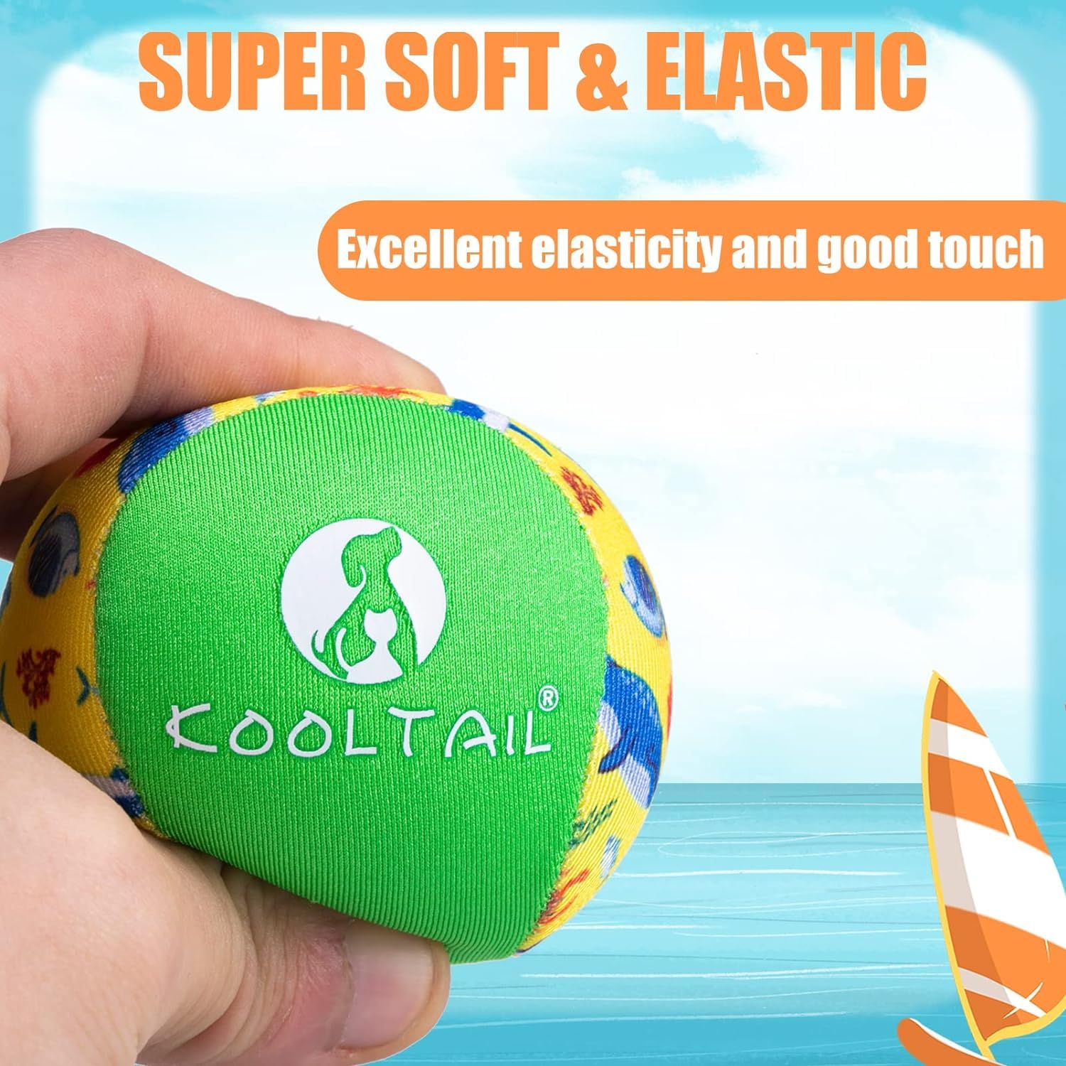 Kooltail Floating Dog Pool Toys - 2 Pack Summer Dog Bouncing Water Toys For Swimming Pool, Interactive Dog Training Games Chew T