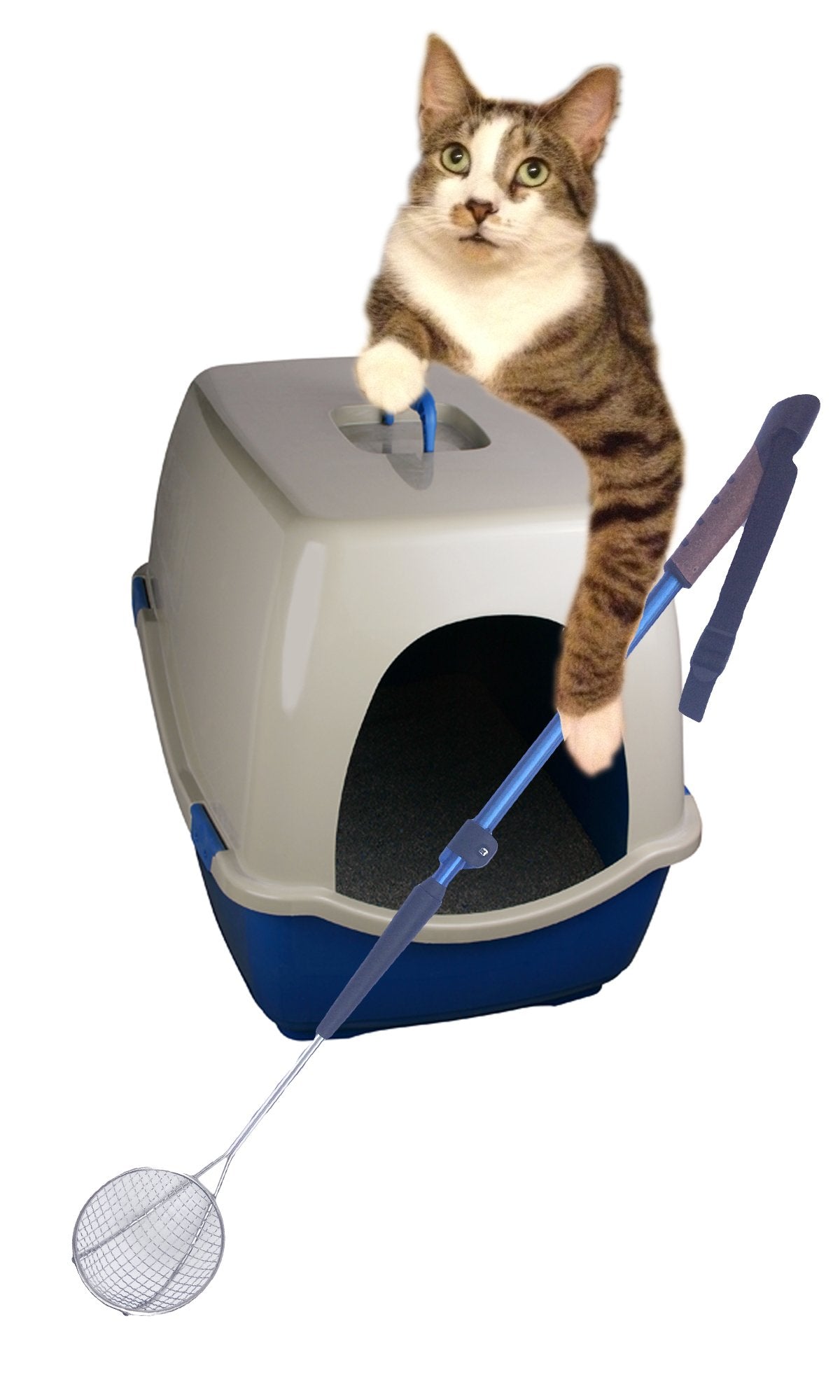 Sand Dipper - Mid Size Adjustable - Extra Long Handle Back Saver Hygienic Cat Litter Scoop