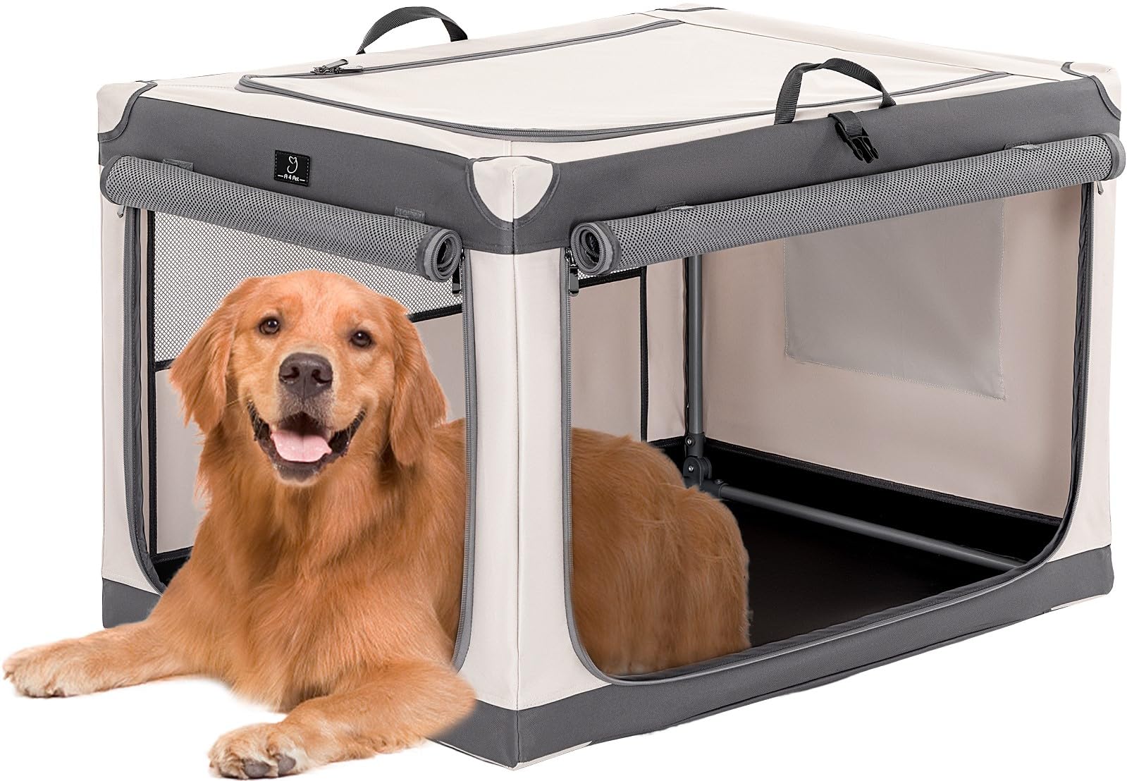 A4Pet Collapsible Dog Crate, Portable Dog Crate - 36 Inch Adjustable Stainless Steel Frame, Lightweight, Durable And Foldable Cr