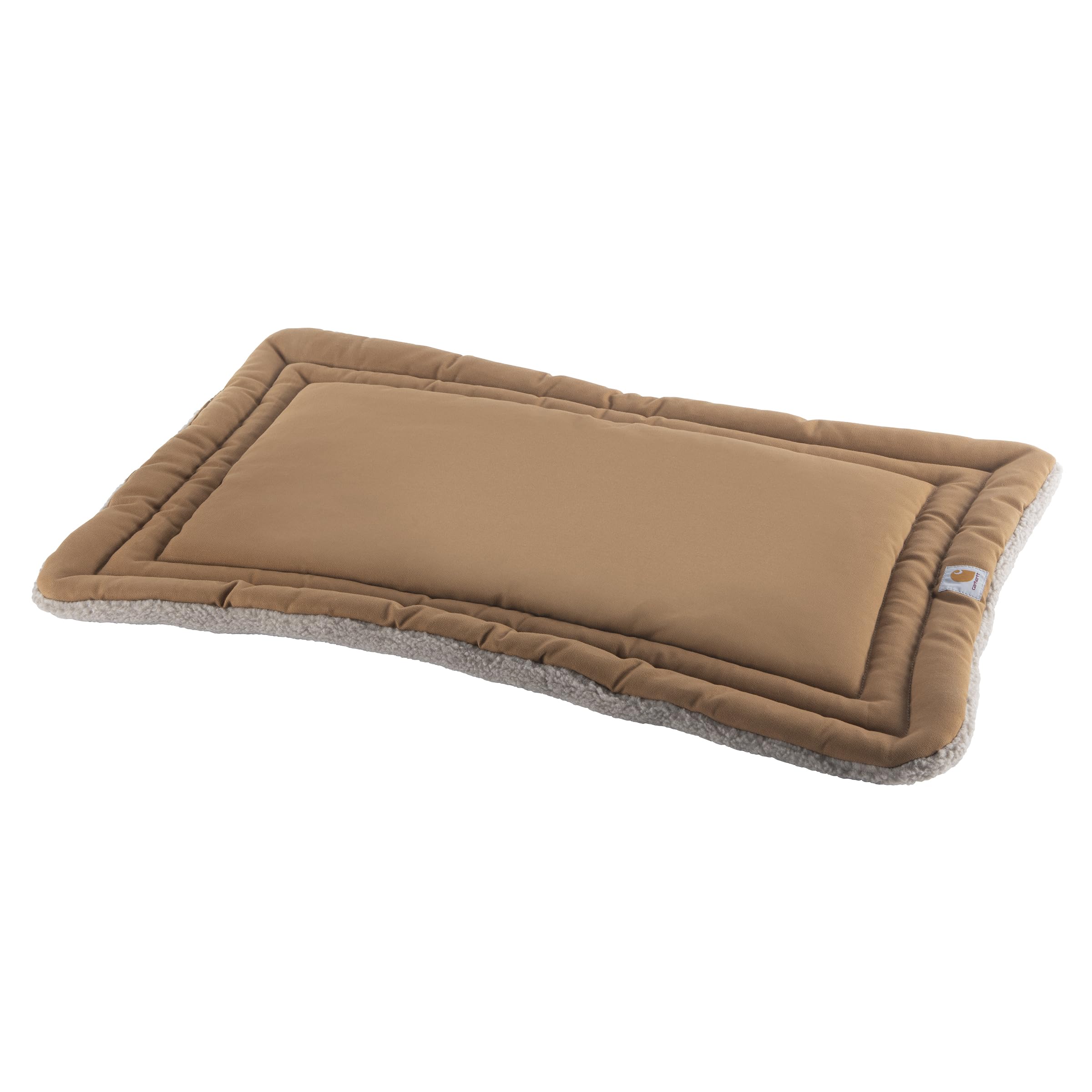 Carhartt Durable Firm Duck Sherpa Top Dog Napper Pad, Washable Duck Canvas Pads for Dogs, Sherpa Top Napper Pad (Carhartt Brown)