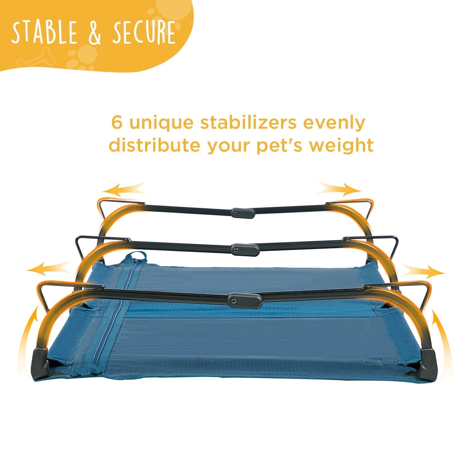 Canine Canyon Folding Raised Dog Cot, Large Outdoor Elevated Dog Bed, Cooling Chew Proof Pet Cots Bed, Portable, Heavy Duty Up T