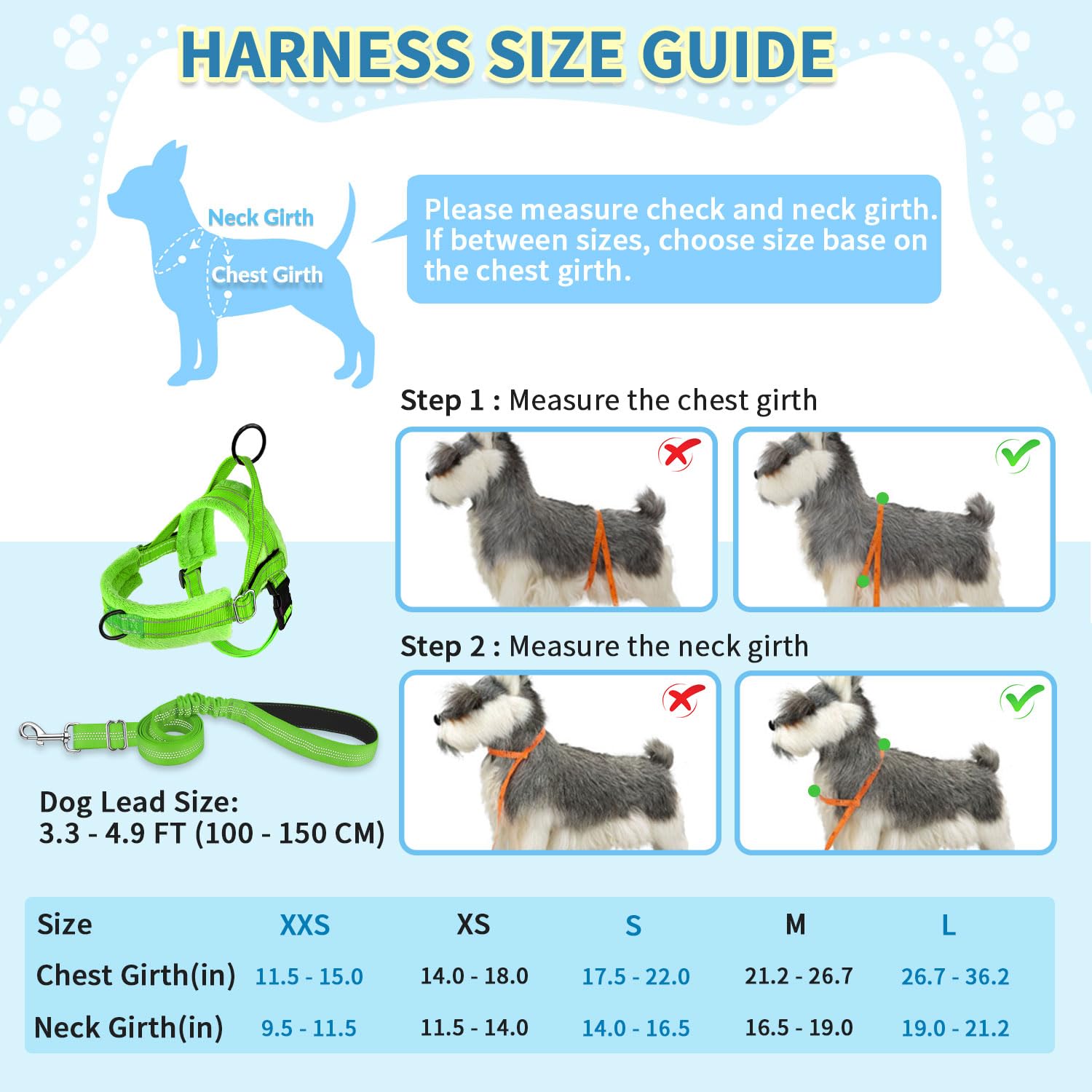 Slowton No Pull Small Dog Harness And Leash Set, Puppy Soft Vest Harness Neck & Chest Adjustable, Reflective Lightweight Harness & Anti-Twist Pet Lead Combo For Small Medium Dogs (G-Front Clip,Xxs)