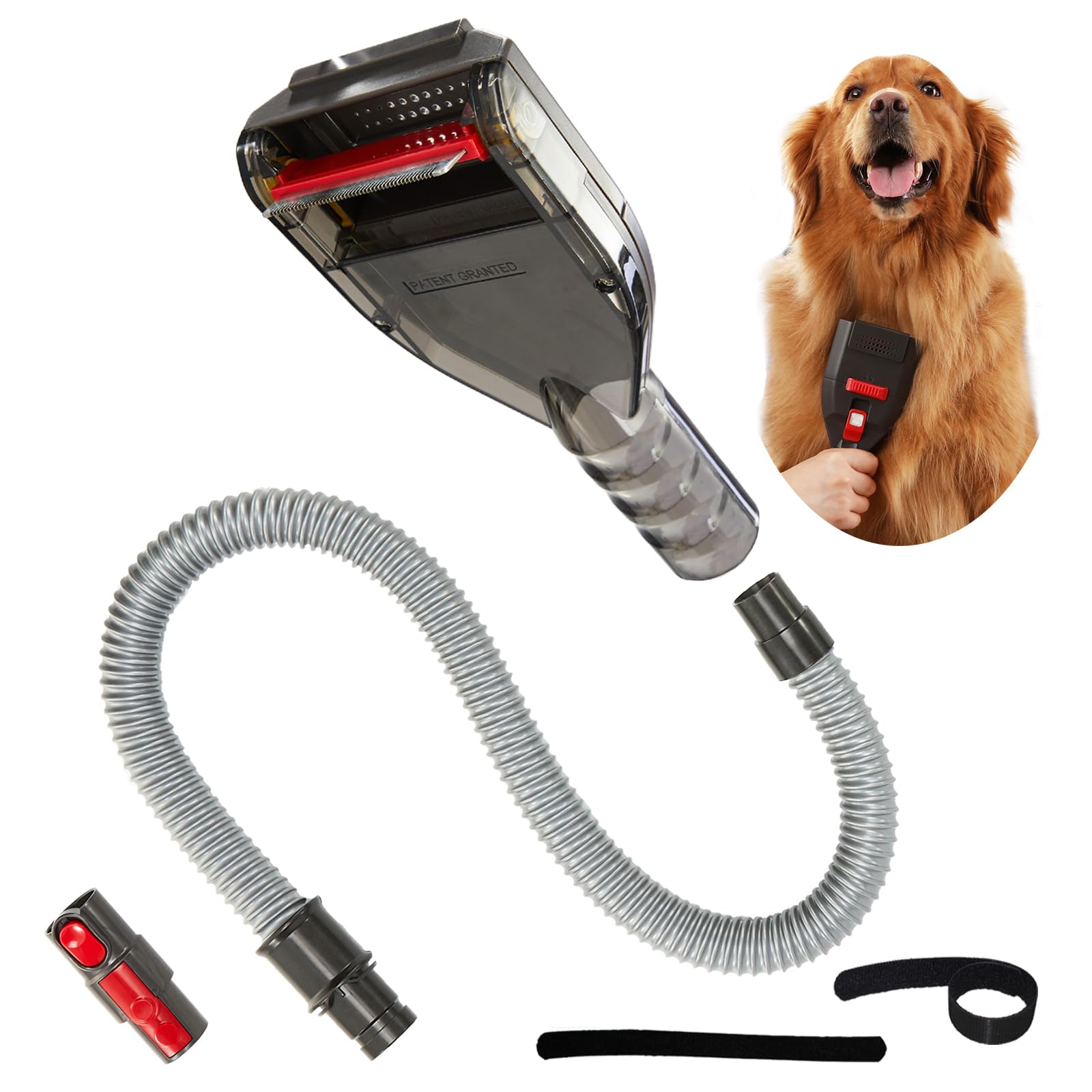Dog Hair Vacuum Attachment for Dyson Cordless Upright Canister, Groom Tool Pet Shedding Brush for V6 V7 V8 V10 V11 V12 V15 DC40-