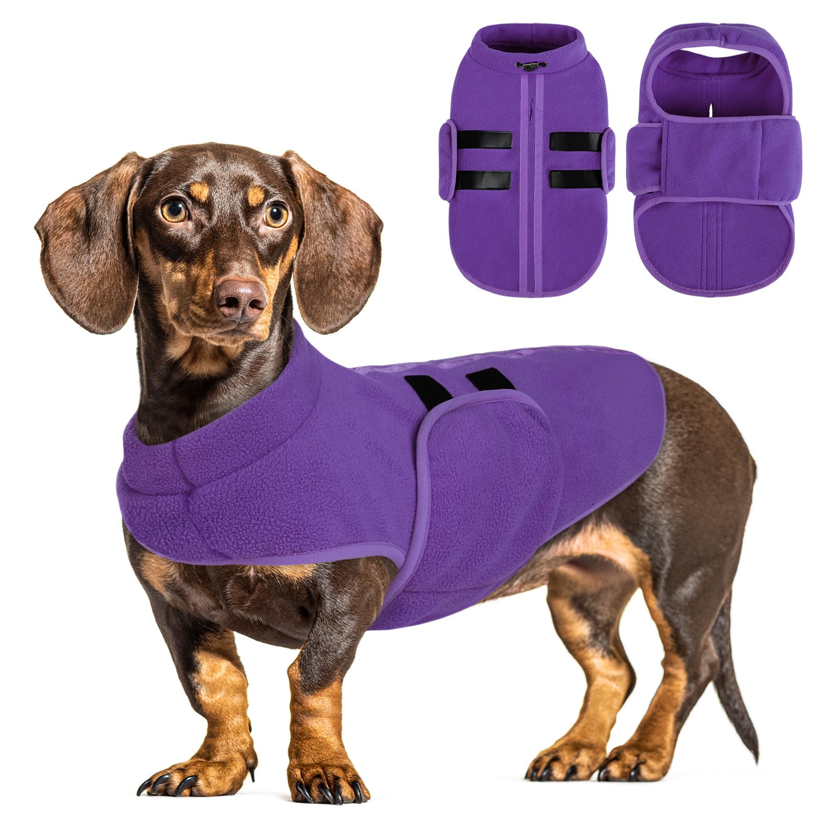 Queenmore Xxl Dog Sweater, Soft Fleece Vest Pullover Dog Jacket With Leash Hole, Warm Winter Dog Clothes Cold Weather Doggy Dachshund Sweaters For Large Dogs Cats Boy Or Girl (Lavender, Xxl)