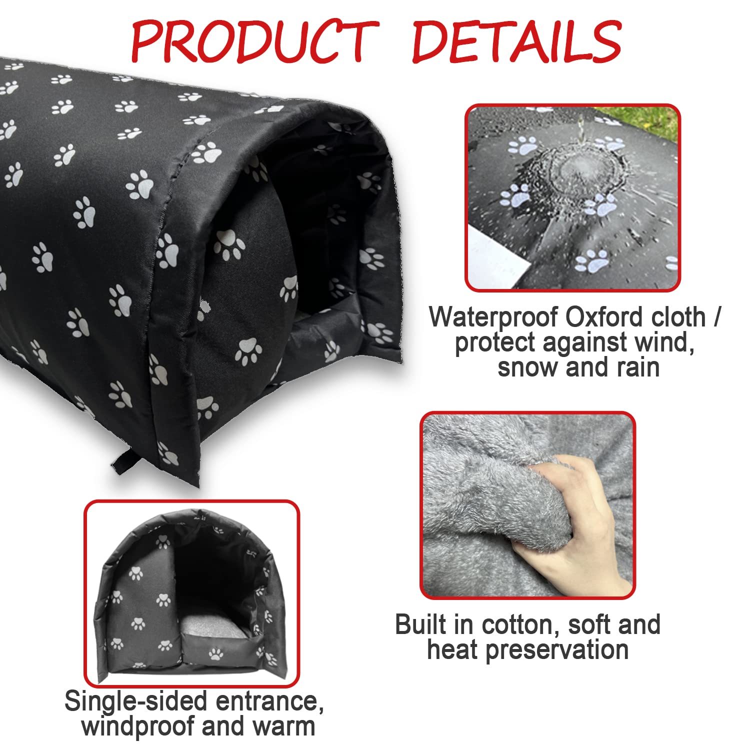 Size L Cats Shelter Big For 3 Adult Cats Outdoor Feral Cat House For Winter, Waterproof And Warm Cat House Outdoor Insulated,Fol