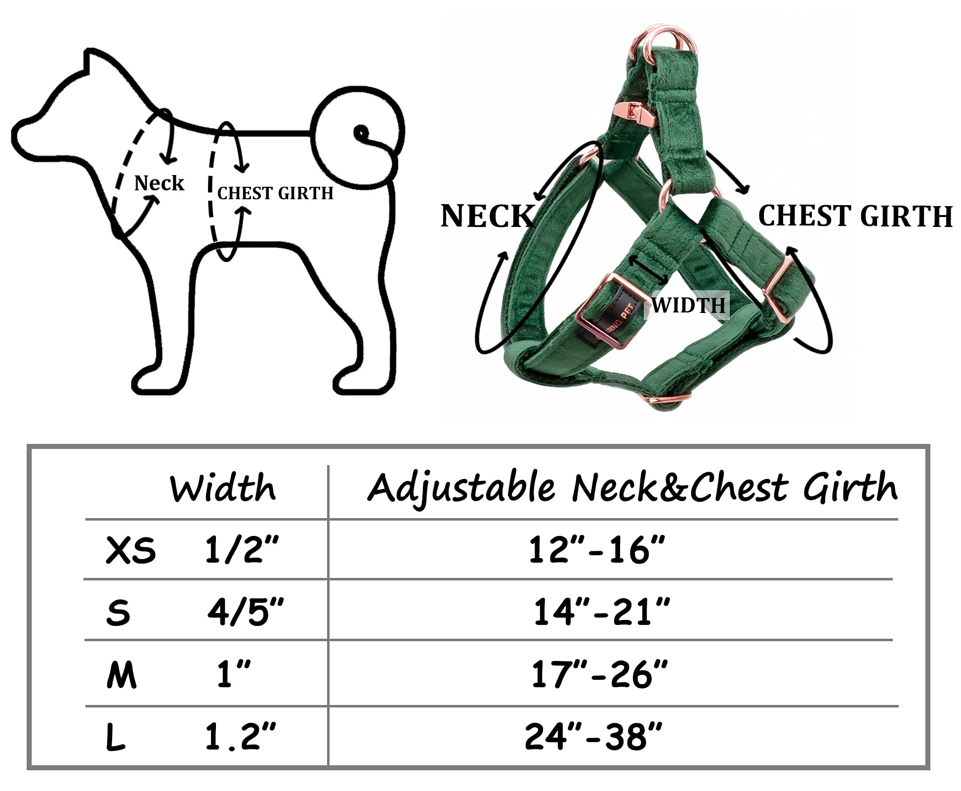 Aring Pet Dog Halter Harness, Velvet Dog Harness, No Pull Dog Halter Harness For Small Medium Large Dogs.