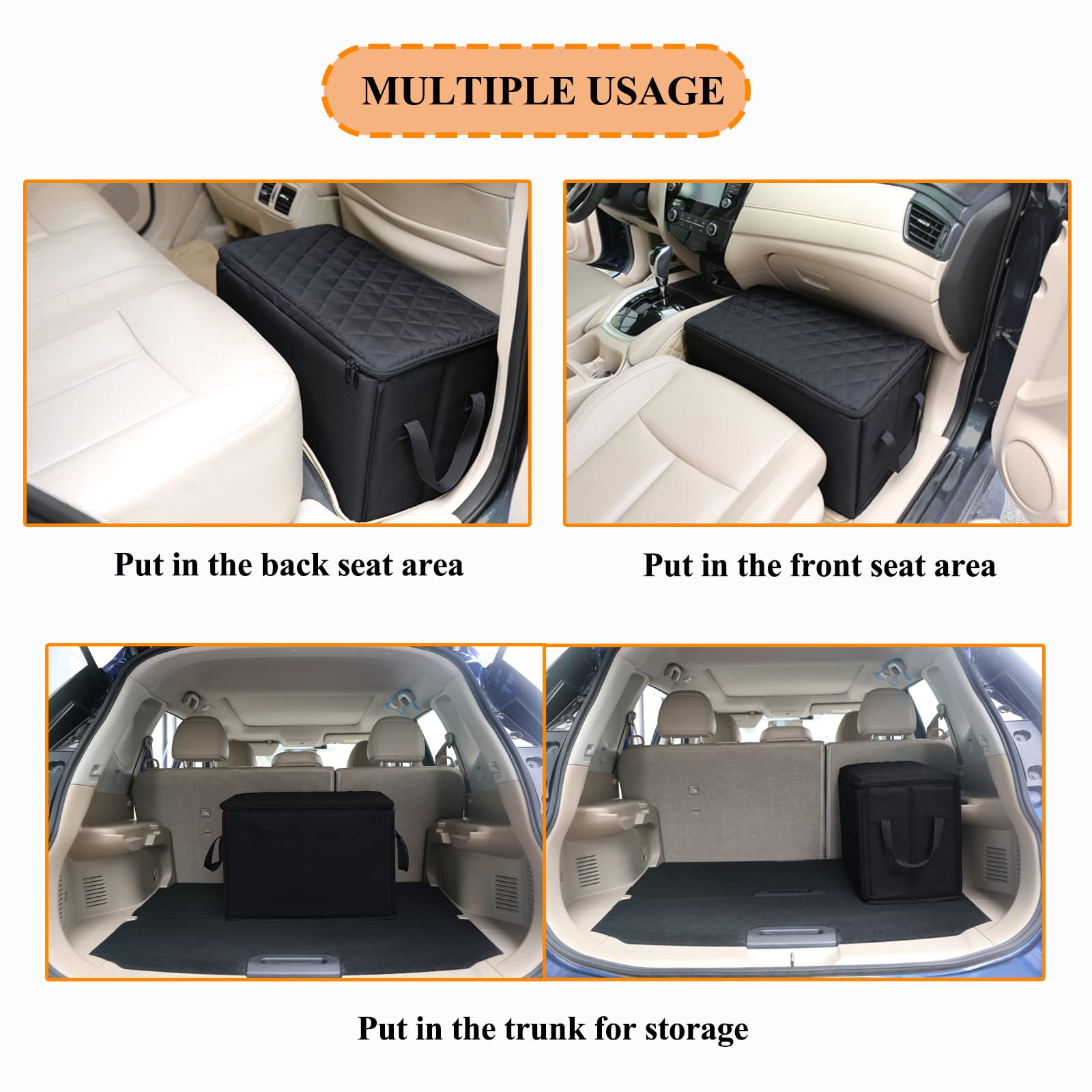 Dog Car Seat Extender With Storage, Suitable For Dogs Up To 200Lbs, Car Seat Gap Filler, Protect Dogs Not Fall Into The Floor Ar