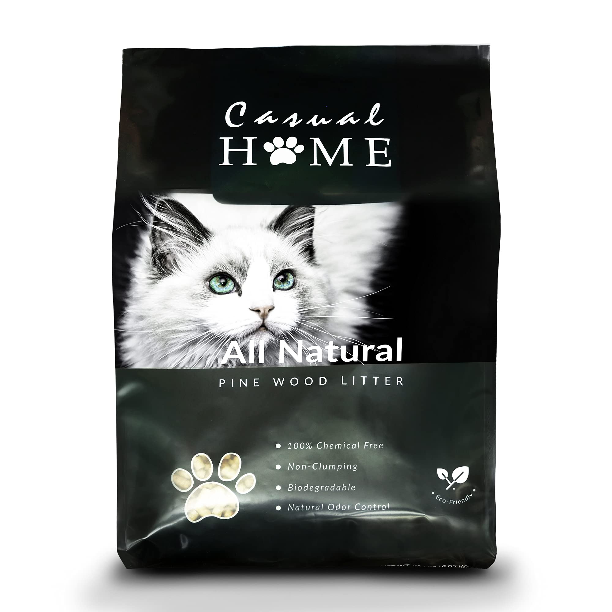 Casual Home 100% Natural Pine Wood Non-Clumping Cat Litter Wood Pellets