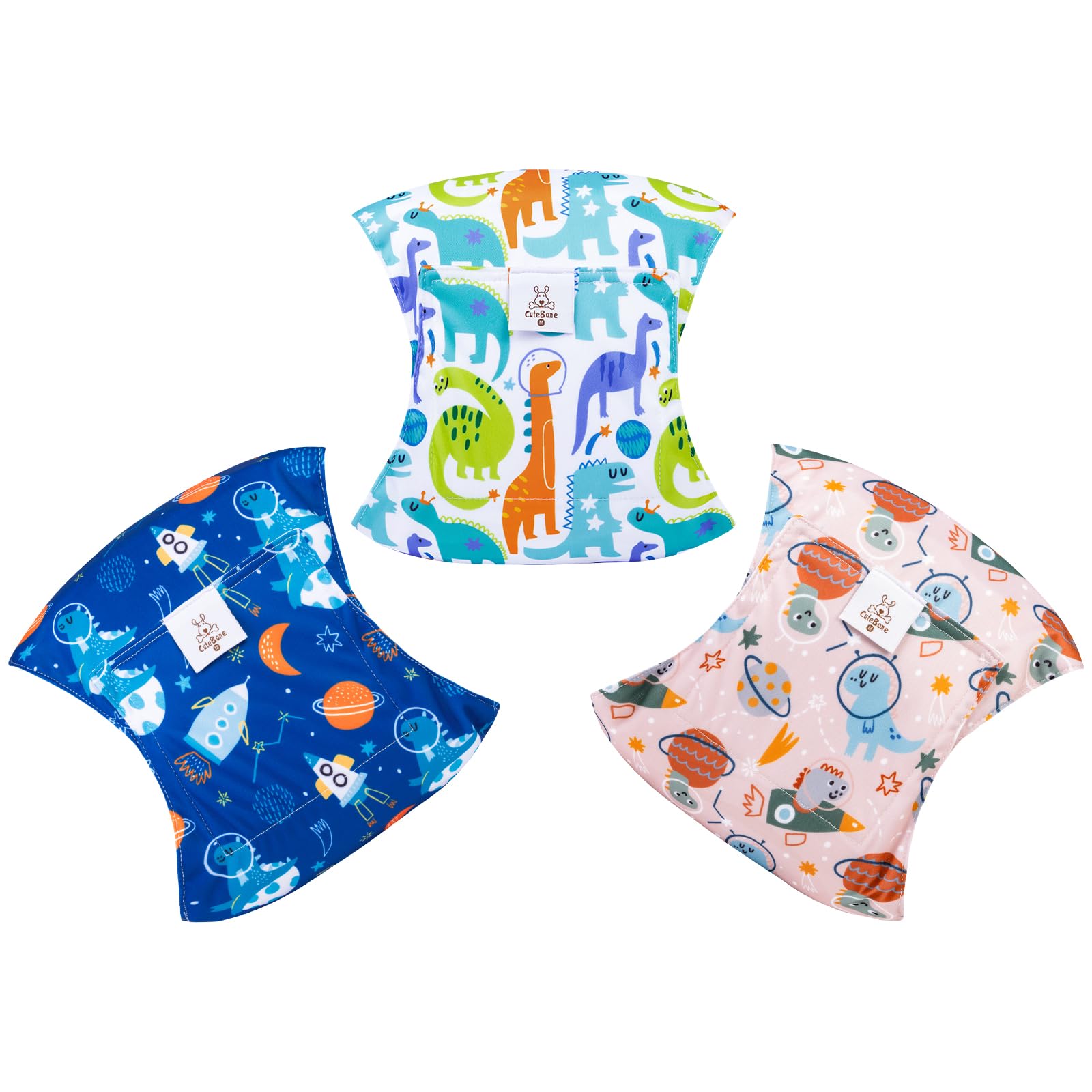 Cutebone Dog Diapers Male Washable Belly Band For Male Dogs Wraps 3Pcs A Pack Dm42M
