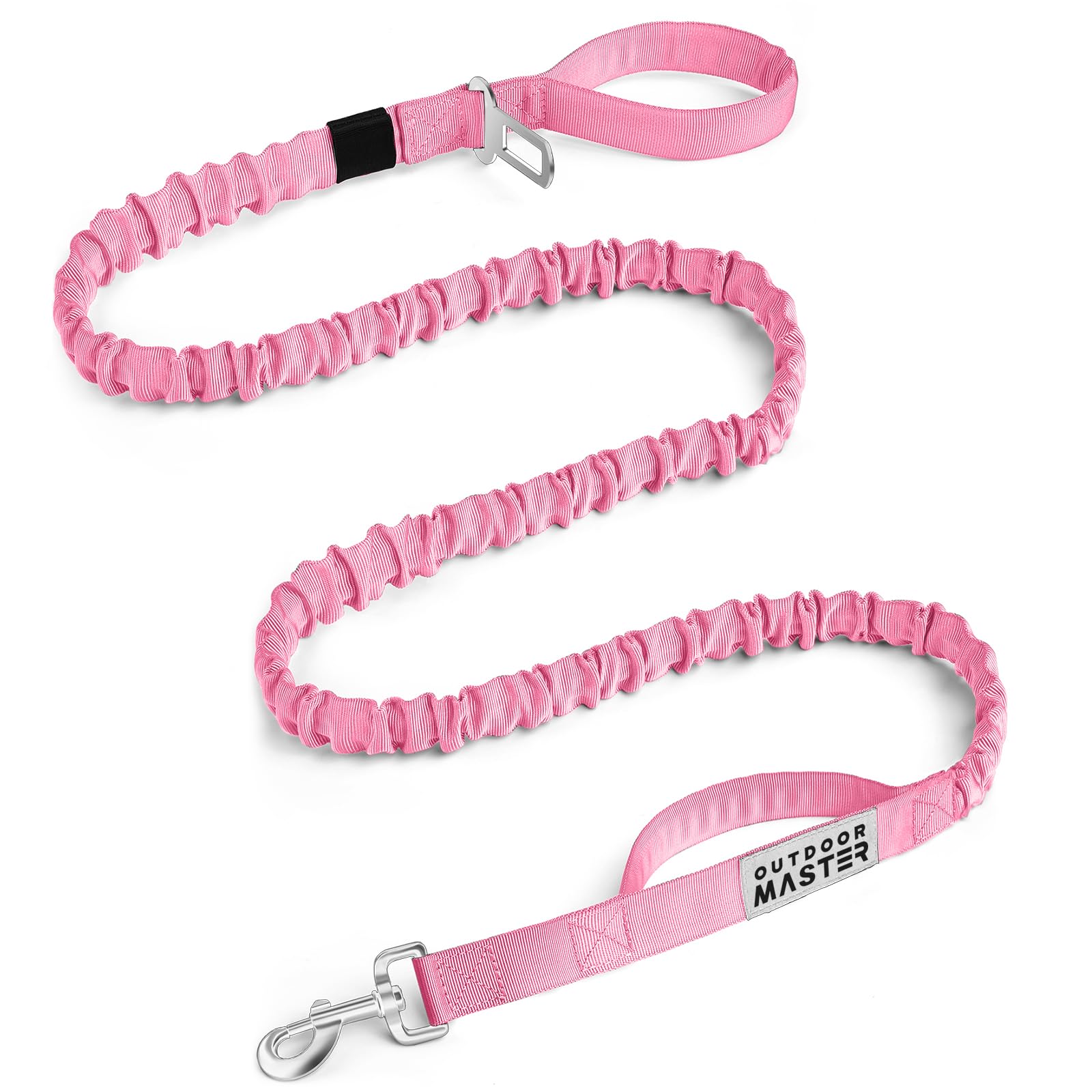 Outdoormaster Bungee Dog Leash, Heavy Duty Dog Leash With Shock Absorption, 2 Padded Handles Training Leash, Improved Dog Safety